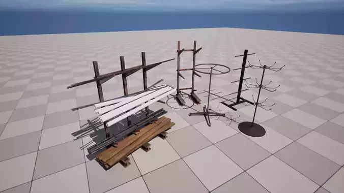 Metal Holding Stand Low-poly 3D model