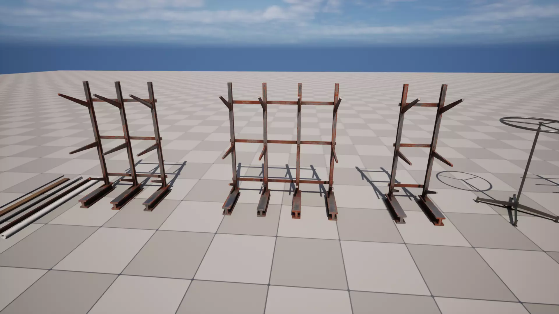 Metal Holding Stand Low-poly 3D model_8