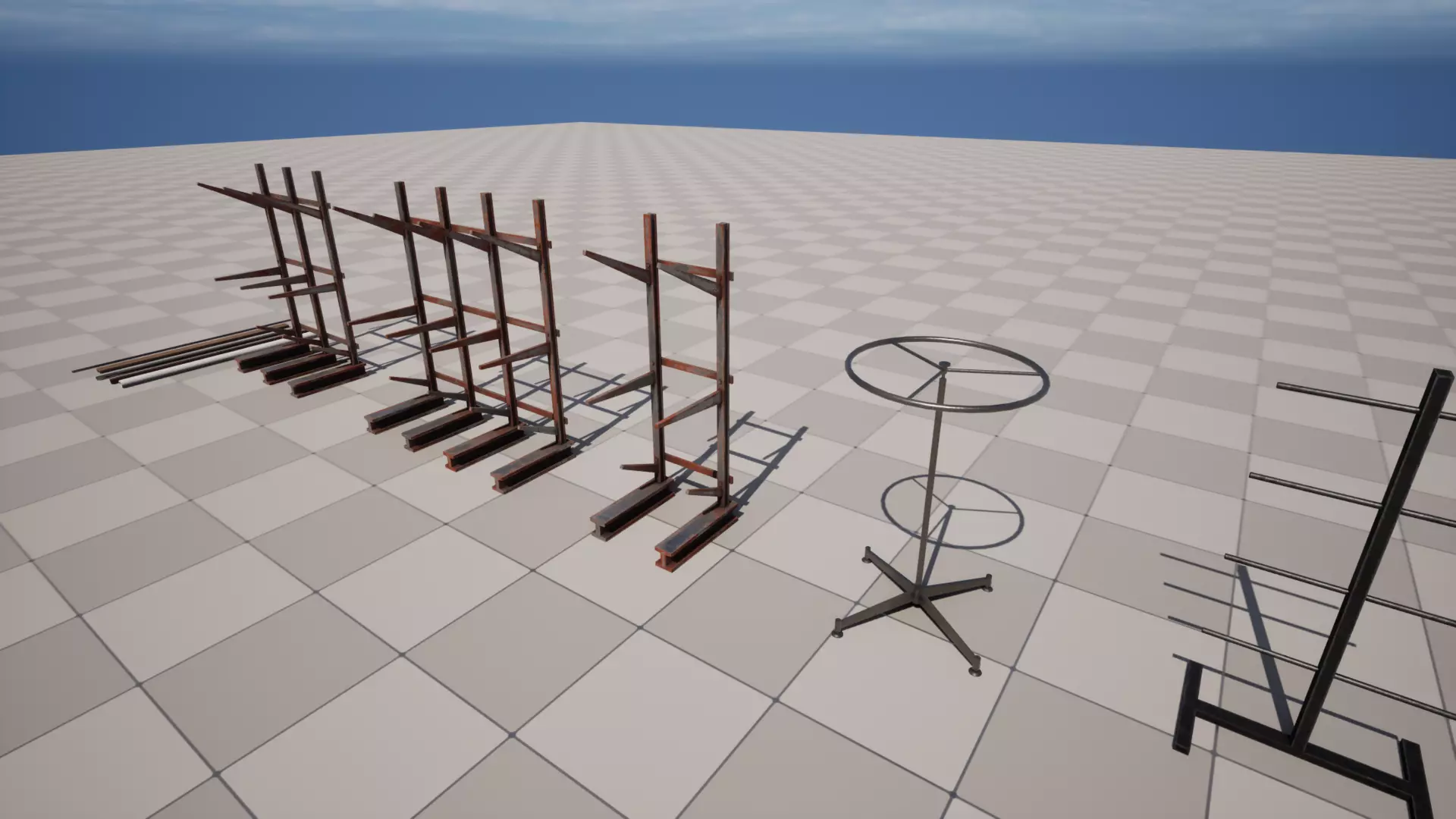 Metal Holding Stand Low-poly 3D model_7