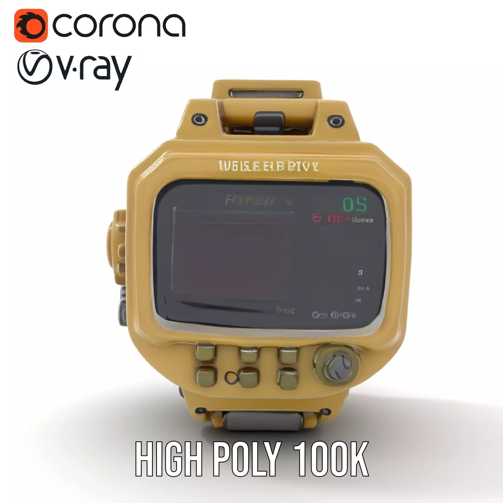 Retro Futuristic Device Display Model Pack Low-poly 3D model_25