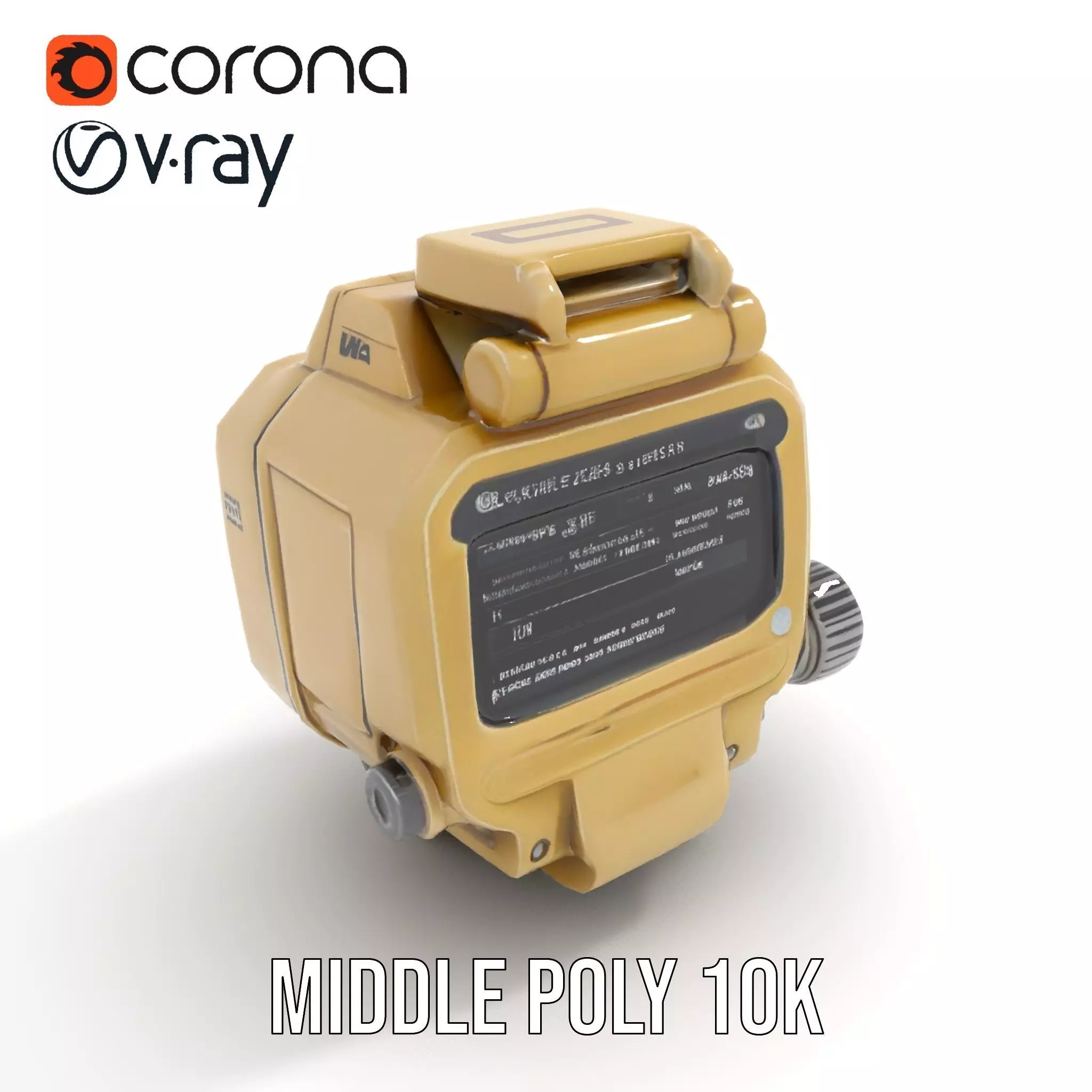 Retro Futuristic Device Display Model Pack Low-poly 3D model_17