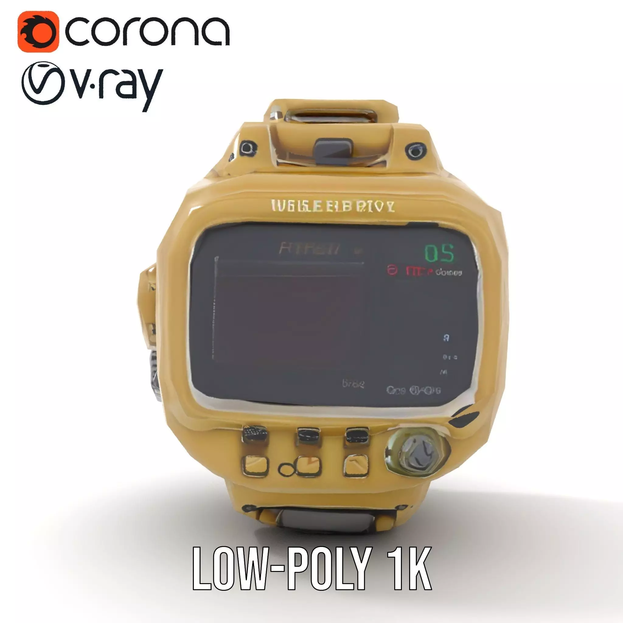 Retro Futuristic Device Display Model Pack Low-poly 3D model_16