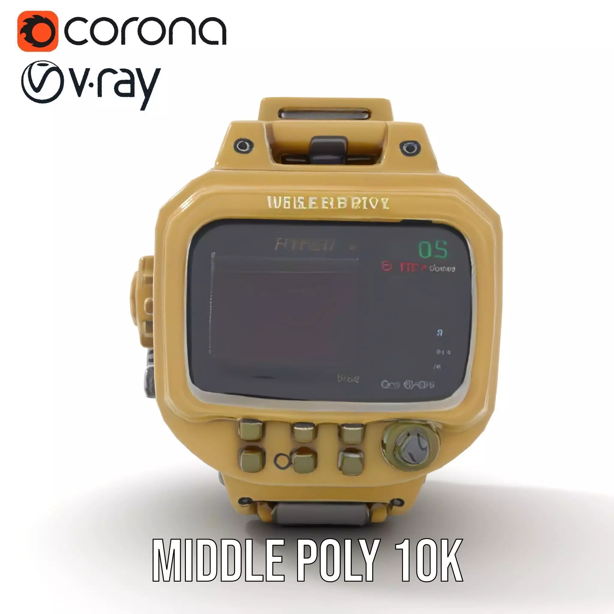 Retro Futuristic Device Display Model Pack Low-poly 3D model_5