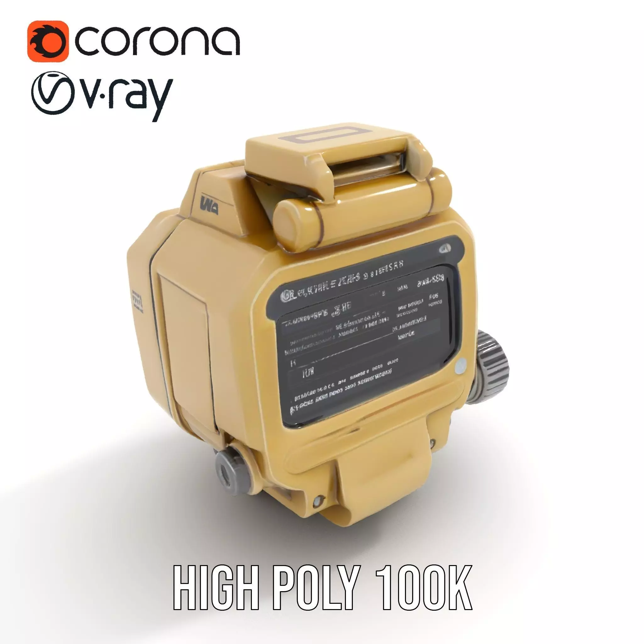 Retro Futuristic Device Display Model Pack Low-poly 3D model_31