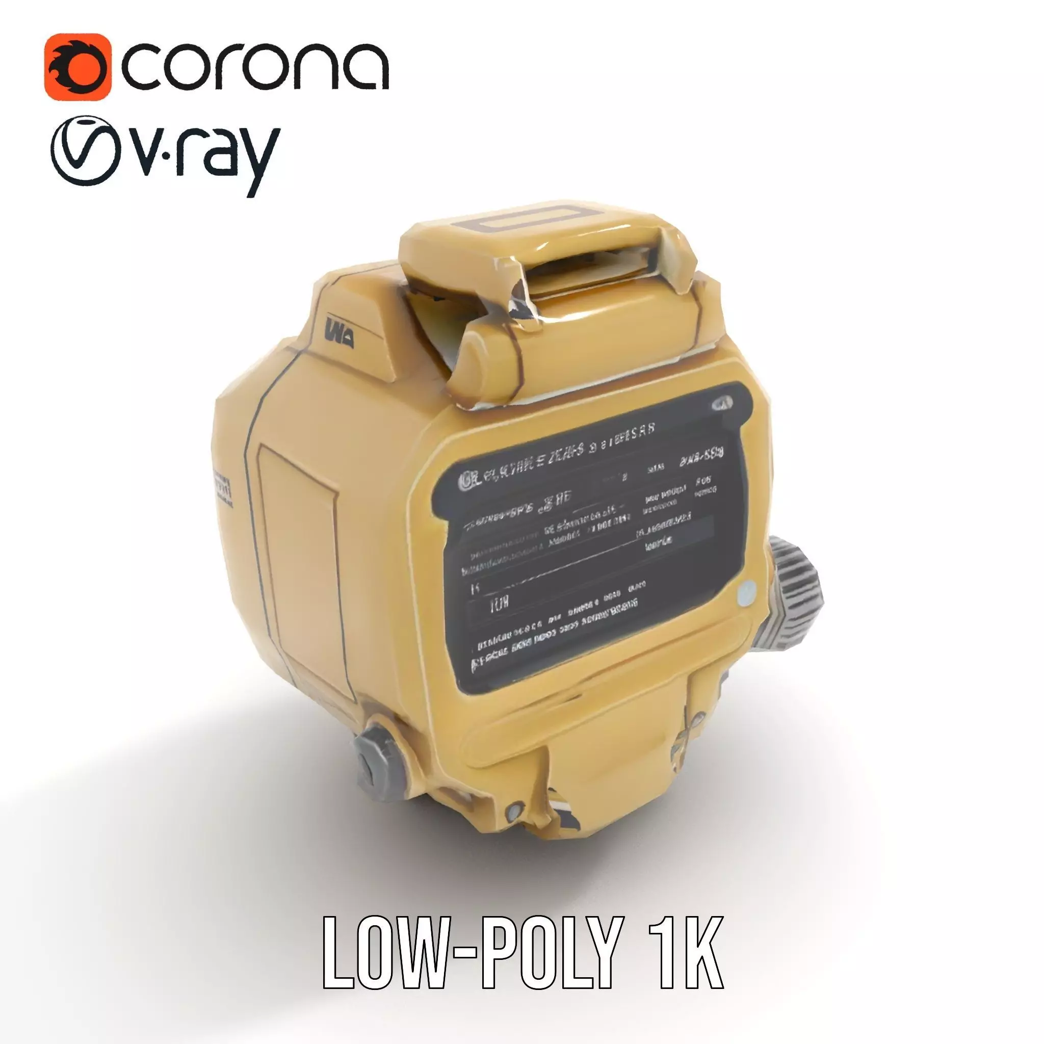 Retro Futuristic Device Display Model Pack Low-poly 3D model_9