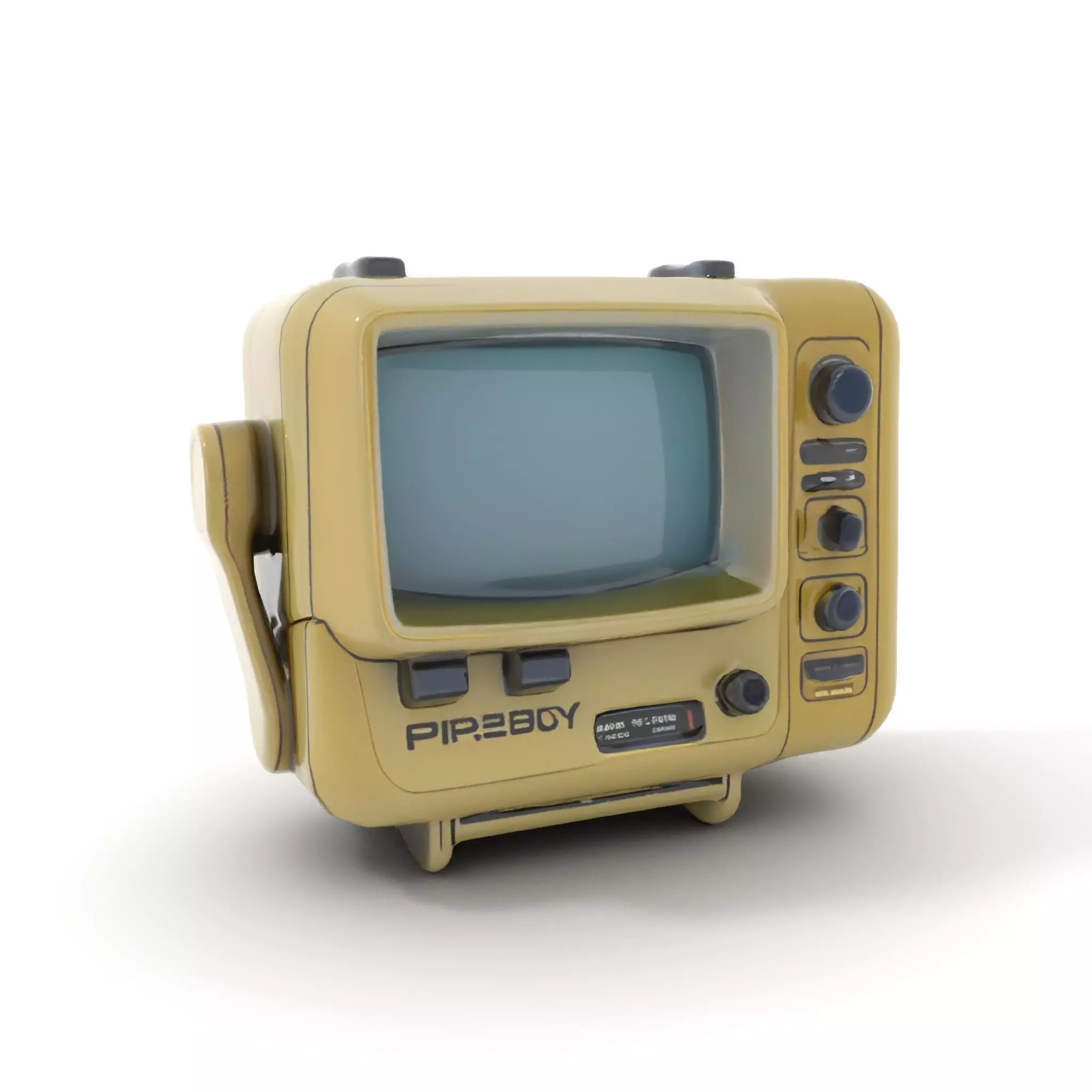 Retro Portable Television Model Pack Low-poly 3D model_11