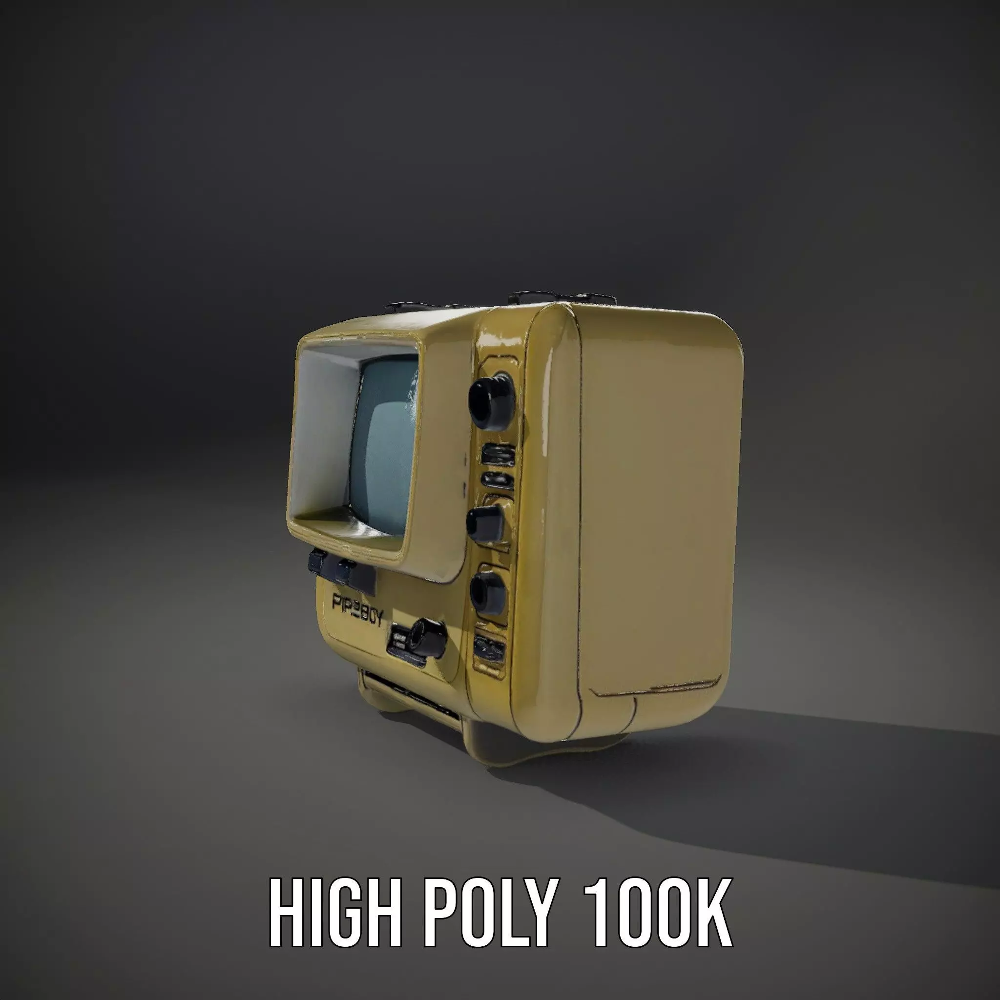 Retro Portable Television Model Pack Low-poly 3D model_8