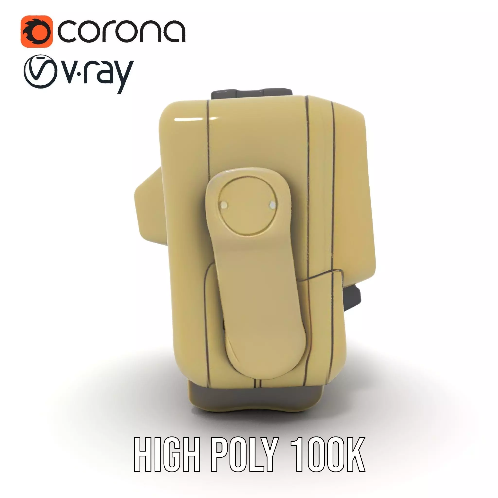 Retro Portable Television Model Pack Low-poly 3D model_32