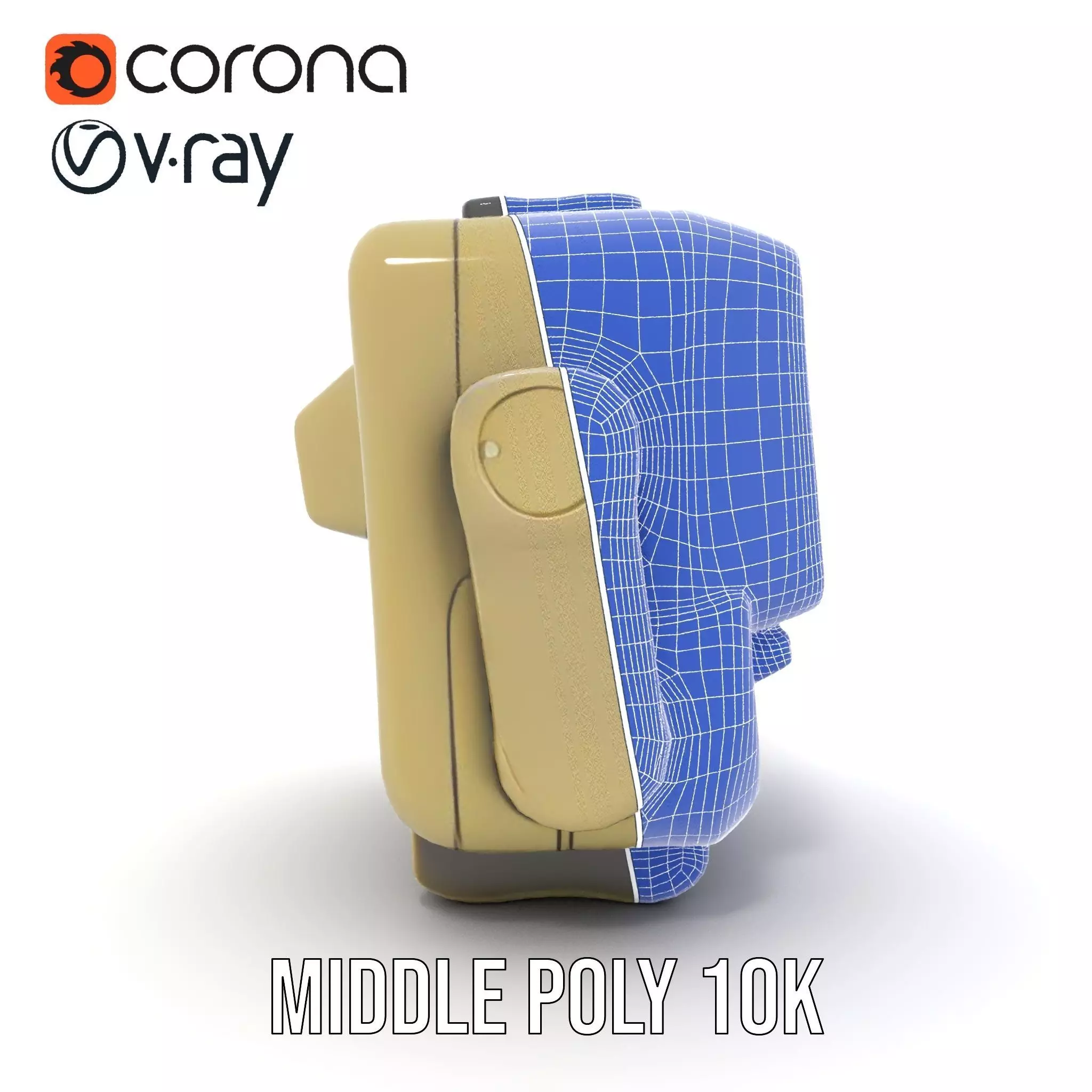Retro Portable Television Model Pack Low-poly 3D model_30