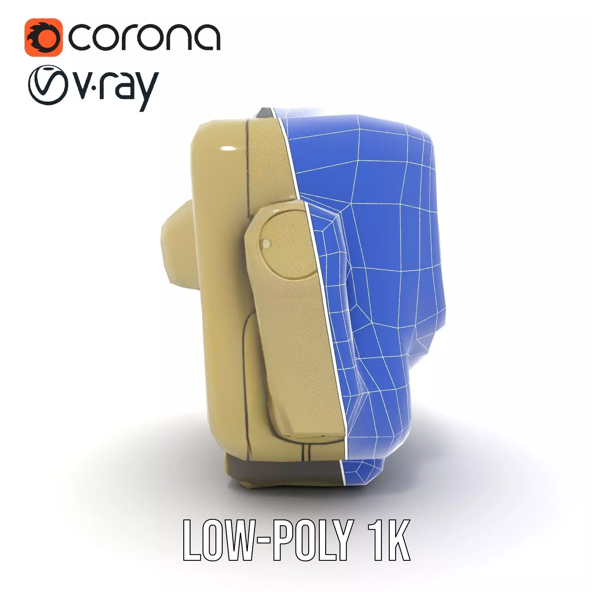 Retro Portable Television Model Pack Low-poly 3D model_28