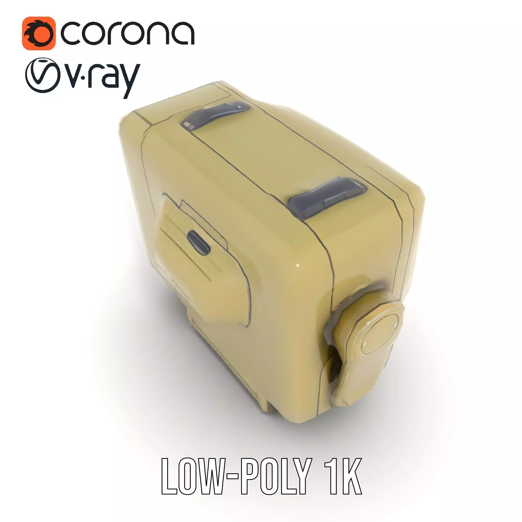 Retro Portable Television Model Pack Low-poly 3D model_12