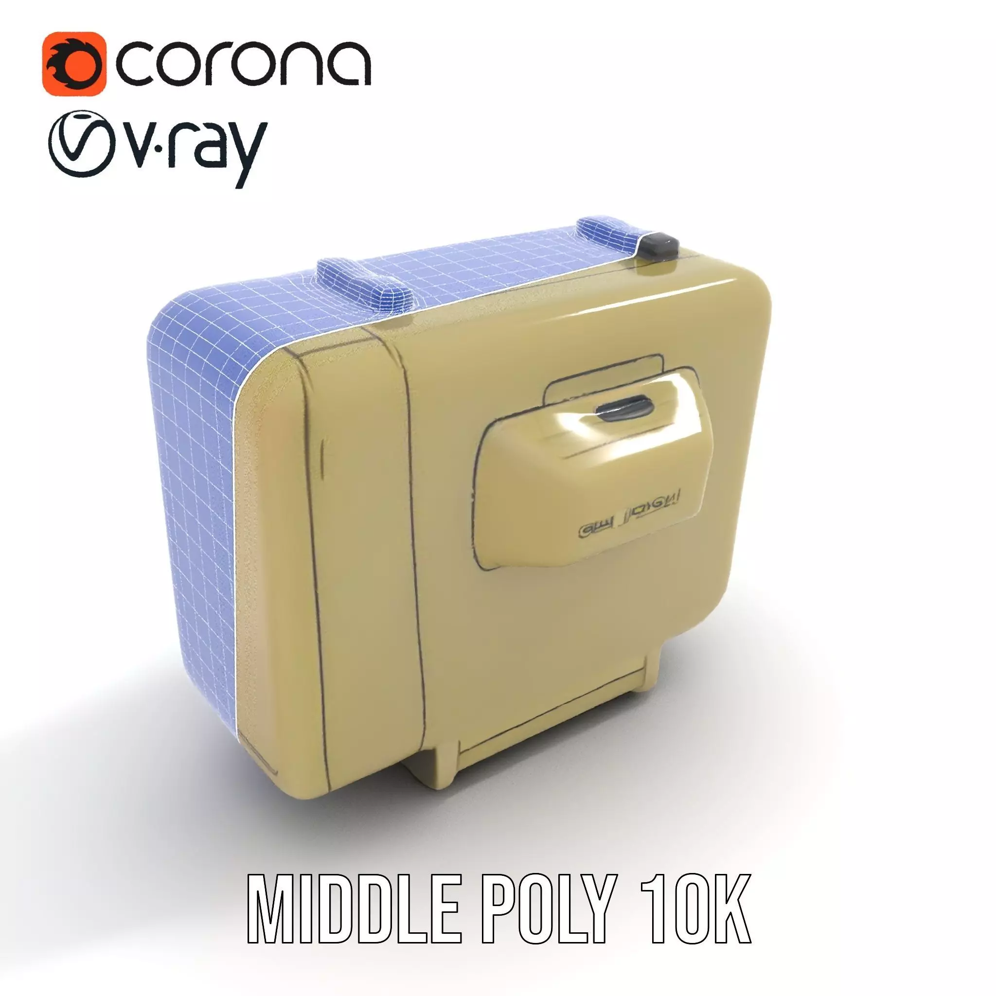 Retro Portable Television Model Pack Low-poly 3D model_27