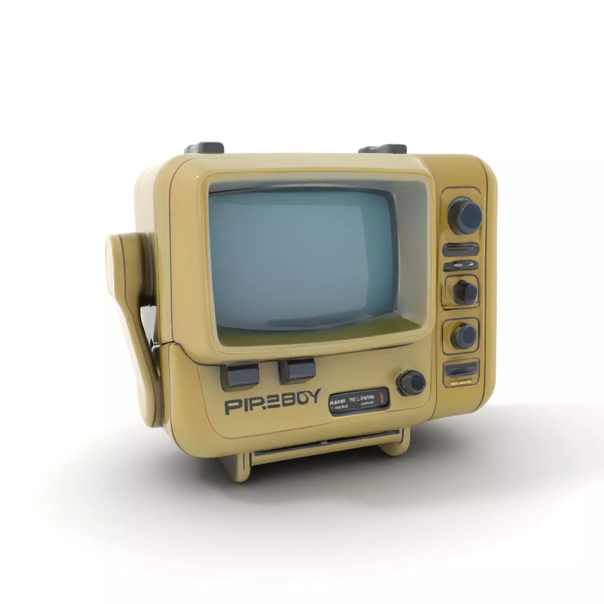 Retro Portable Television Model Pack Low-poly 3D model_0