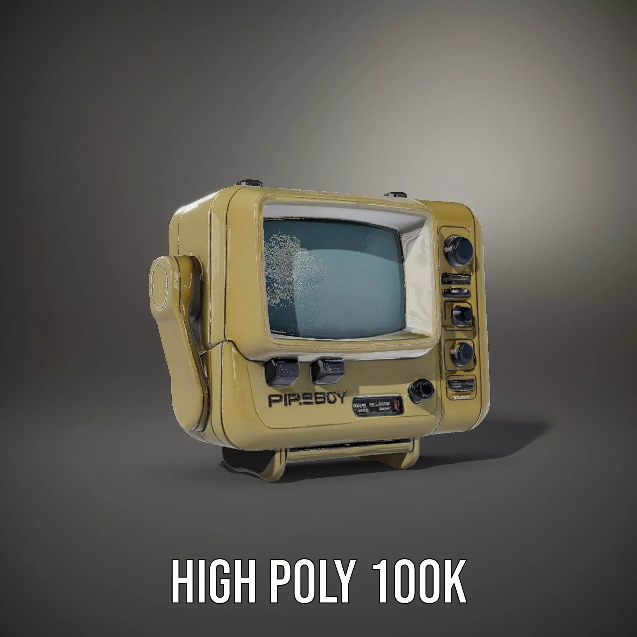 Retro Portable Television Model Pack Low-poly 3D model_10