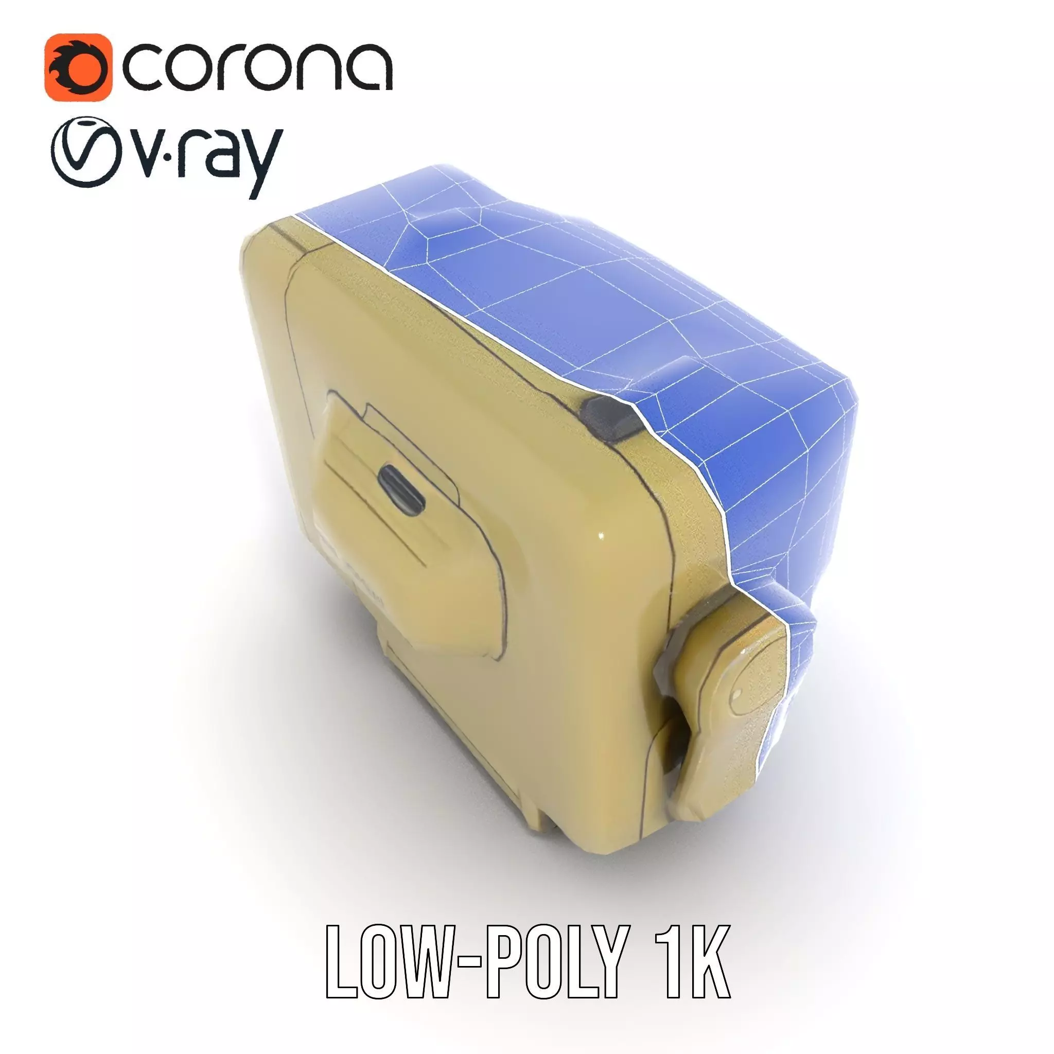 Retro Portable Television Model Pack Low-poly 3D model_25