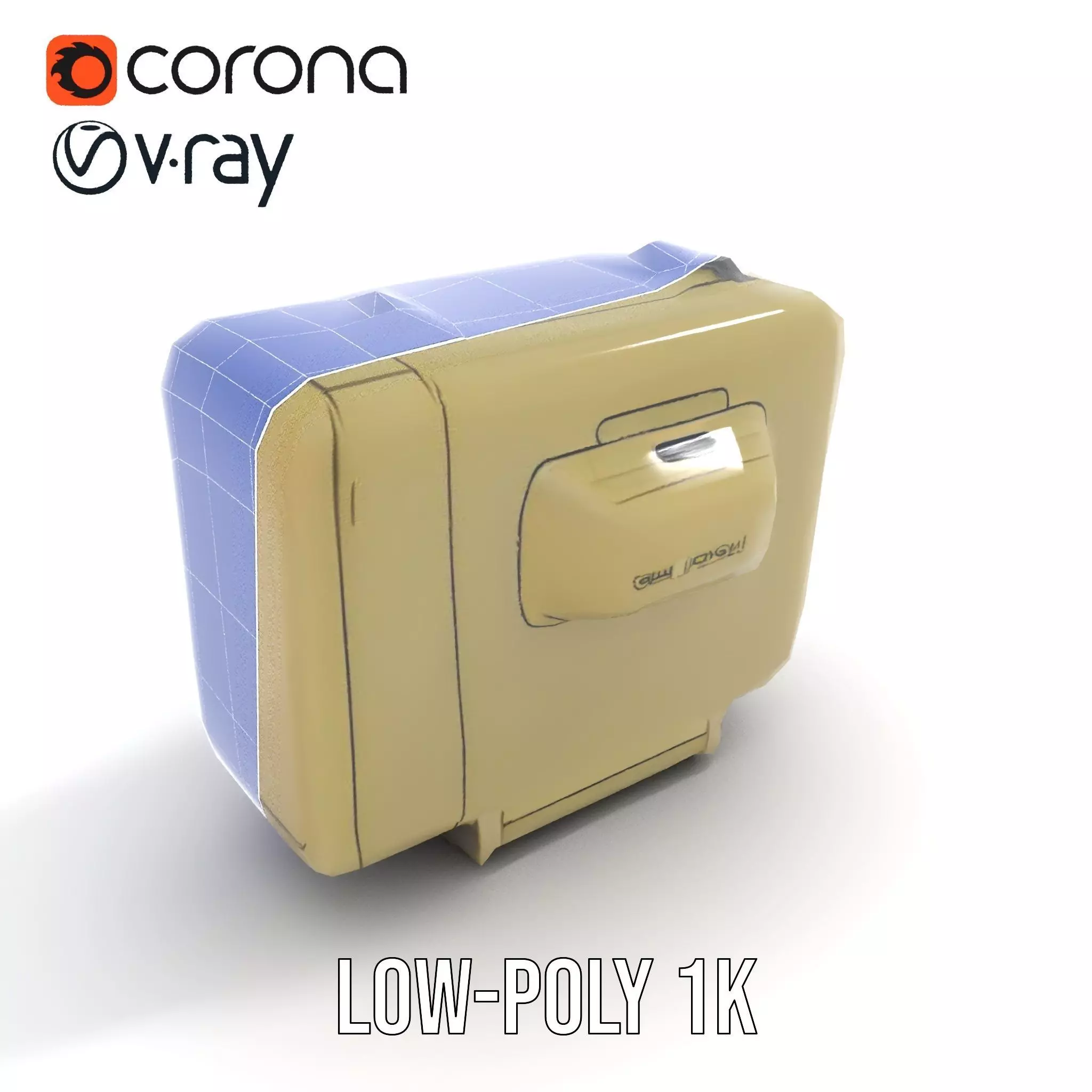 Retro Portable Television Model Pack Low-poly 3D model_22