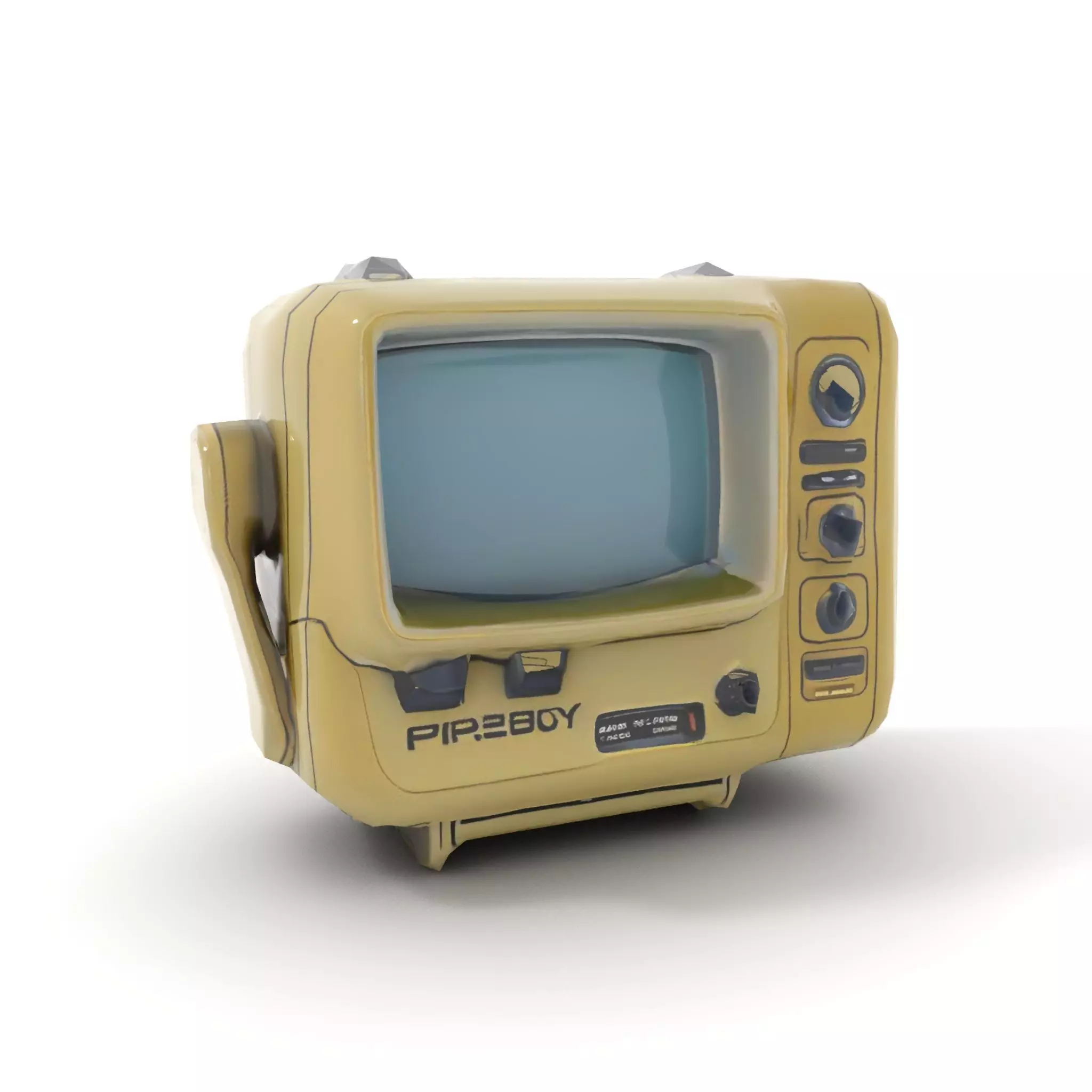 Retro Portable Television Model Pack Low-poly 3D model_14