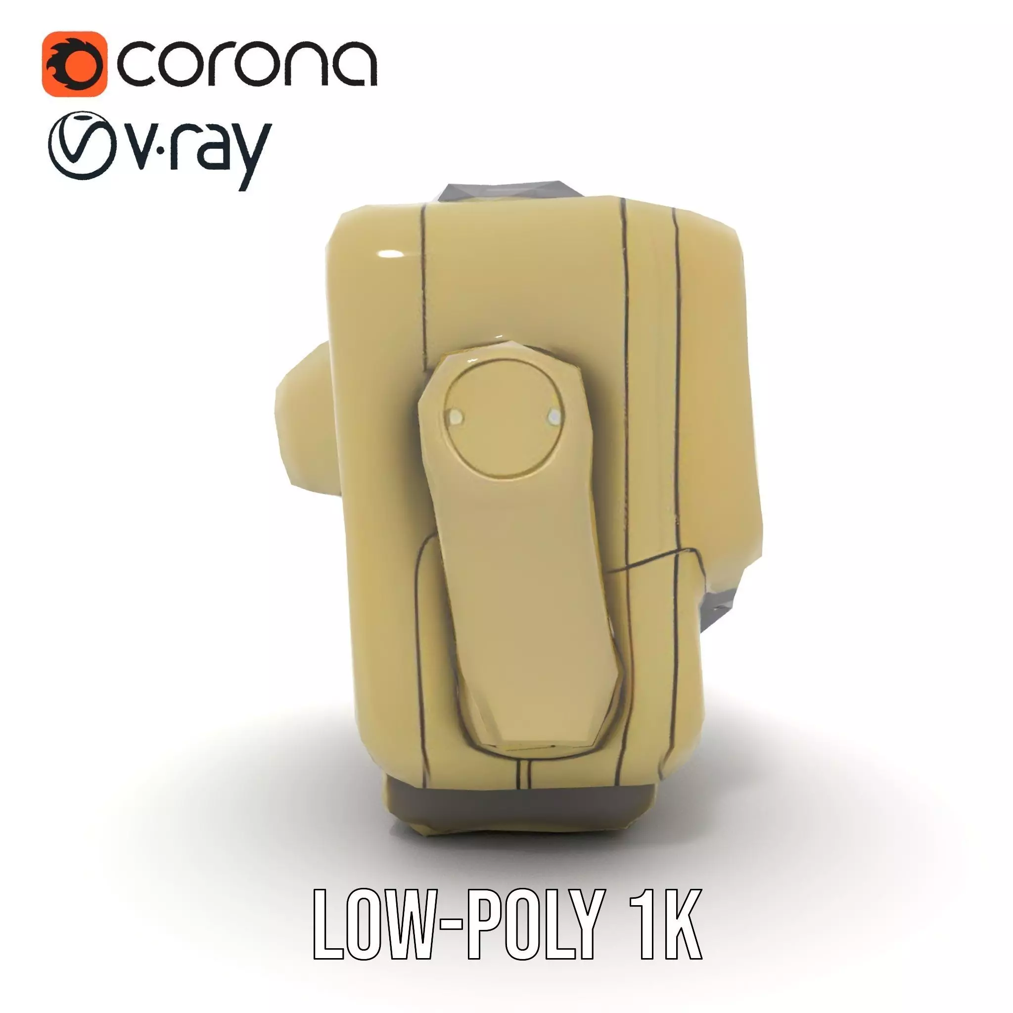 Retro Portable Television Model Pack Low-poly 3D model_16