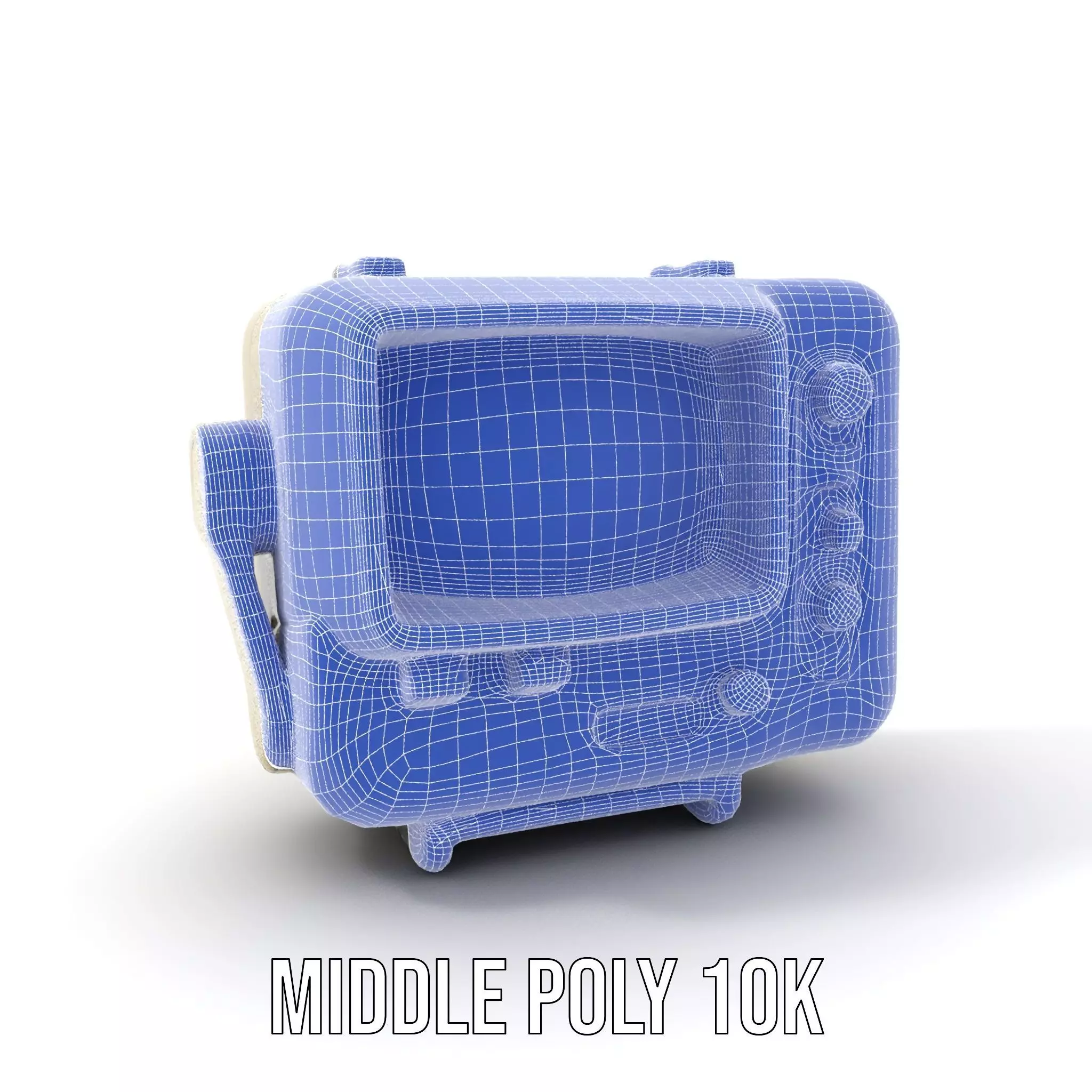 Retro Portable Television Model Pack Low-poly 3D model_15