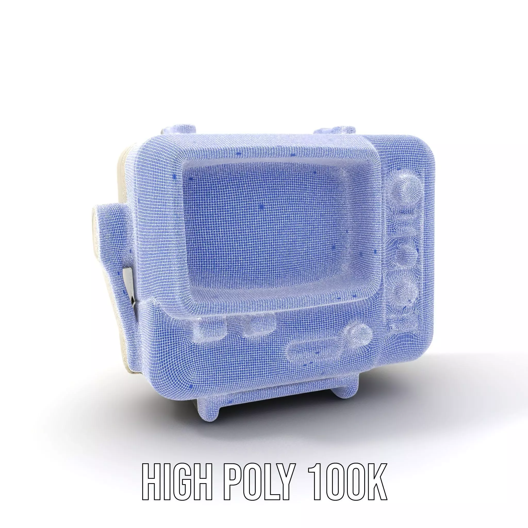 Retro Portable Television Model Pack Low-poly 3D model_4