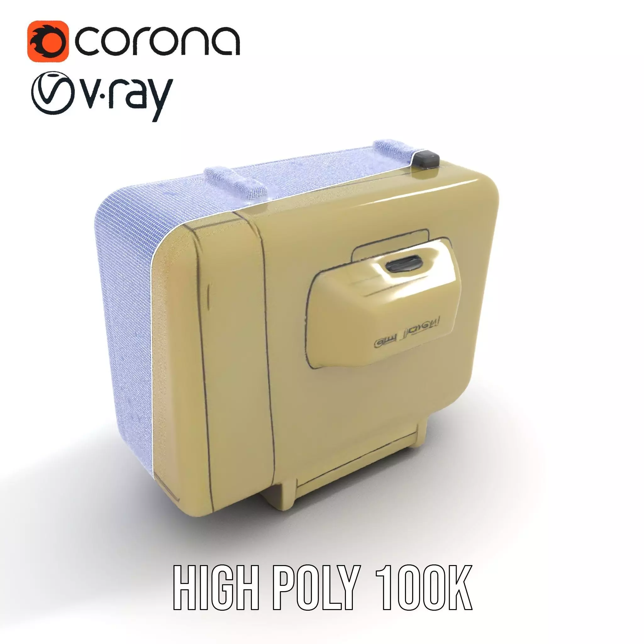 Retro Portable Television Model Pack Low-poly 3D model_26