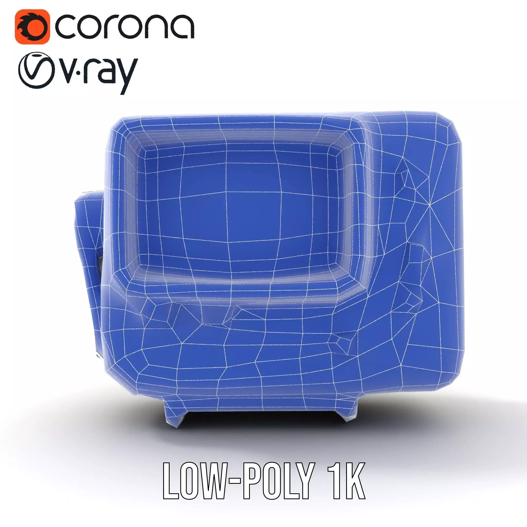 Retro Portable Television Model Pack Low-poly 3D model_31