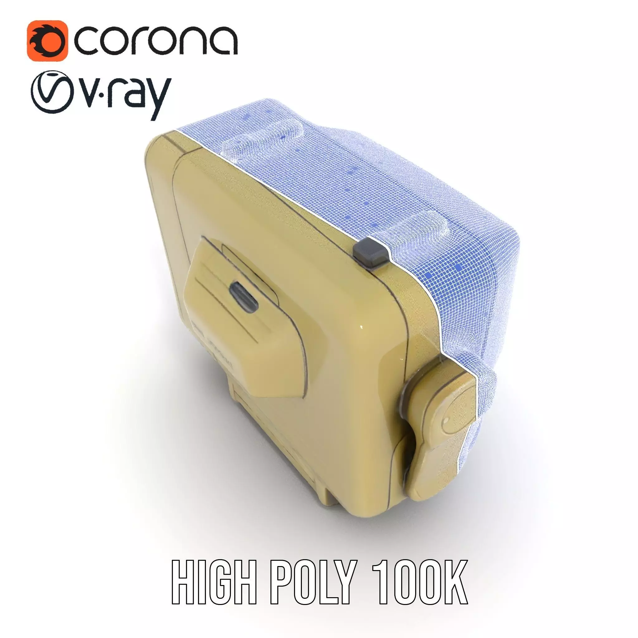 Retro Portable Television Model Pack Low-poly 3D model_23