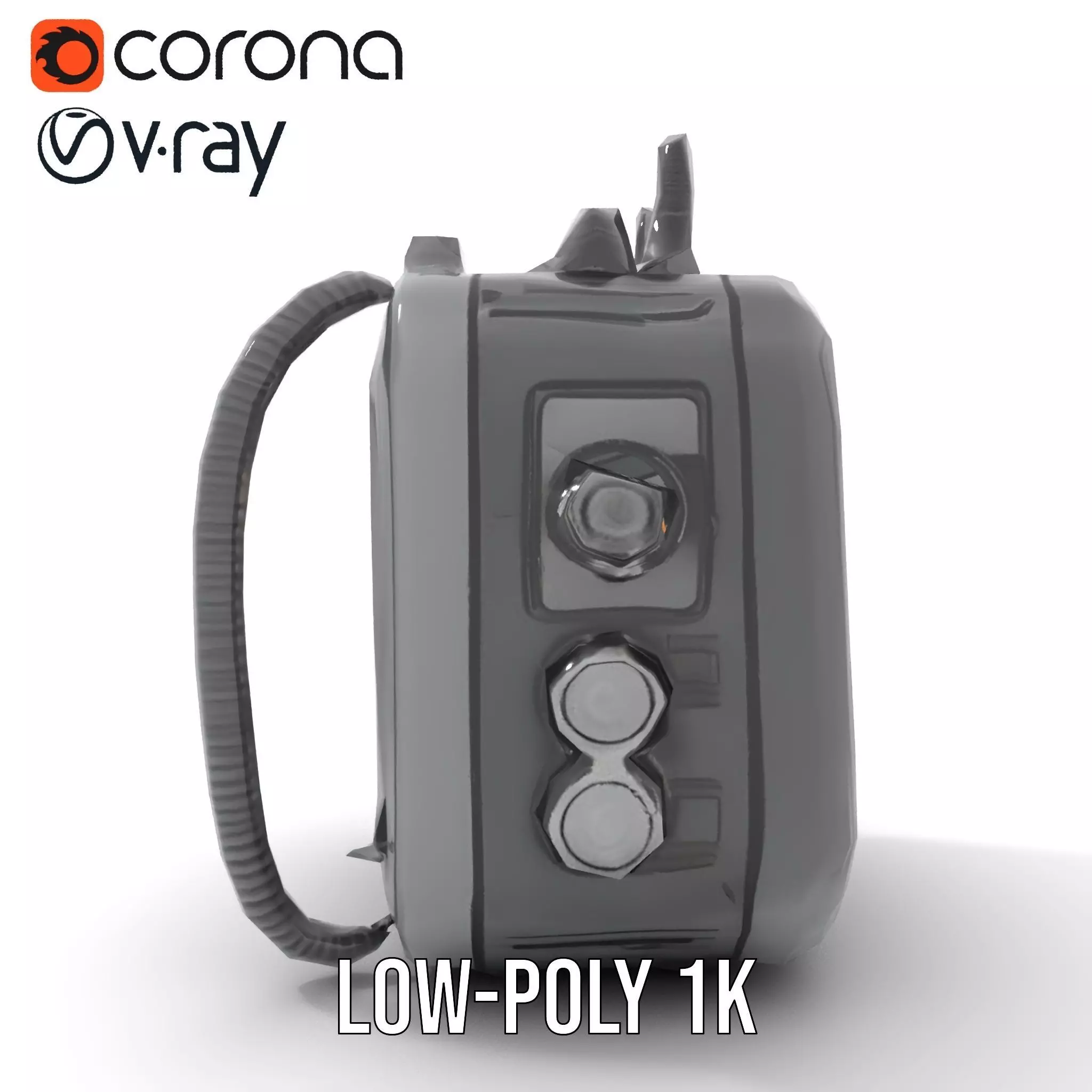 Retro Military Tactical Device Model Pack Low-poly 3D model_10