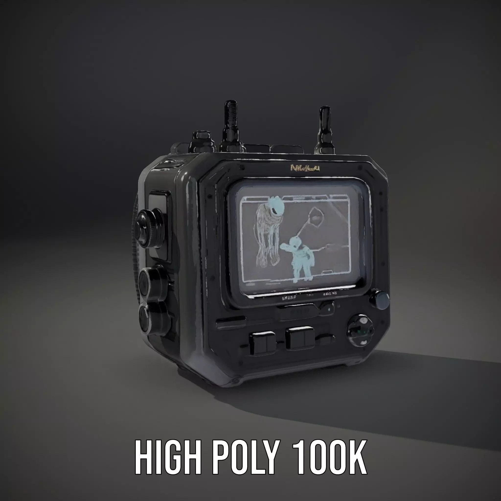 Retro Military Tactical Device Model Pack Low-poly 3D model_9