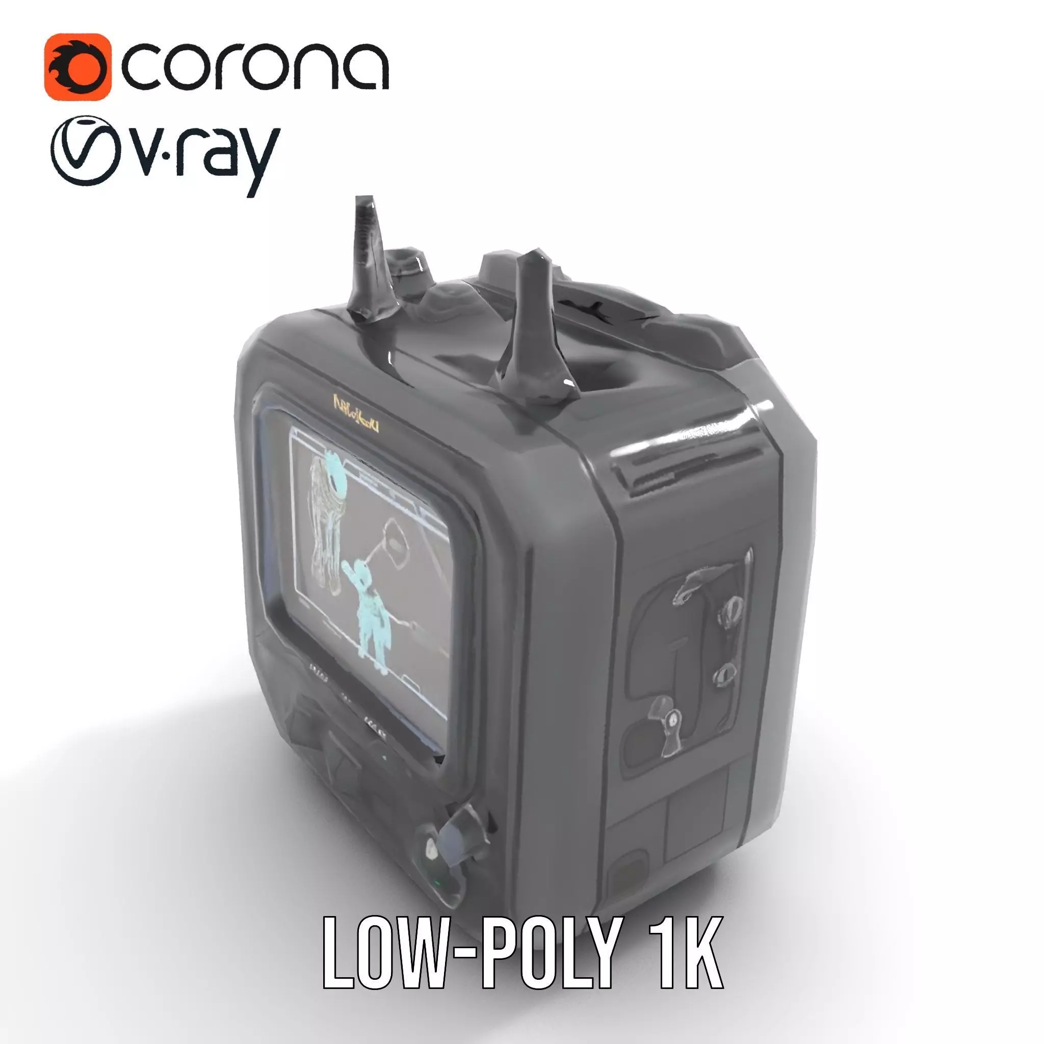 Retro Military Tactical Device Model Pack Low-poly 3D model_8