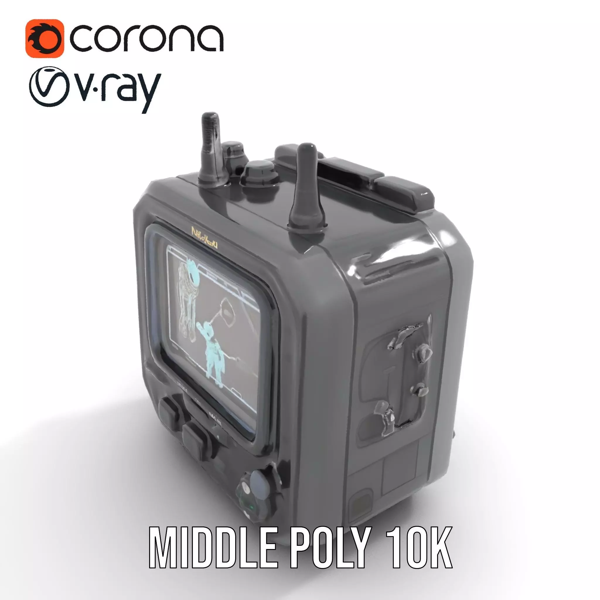 Retro Military Tactical Device Model Pack Low-poly 3D model_6