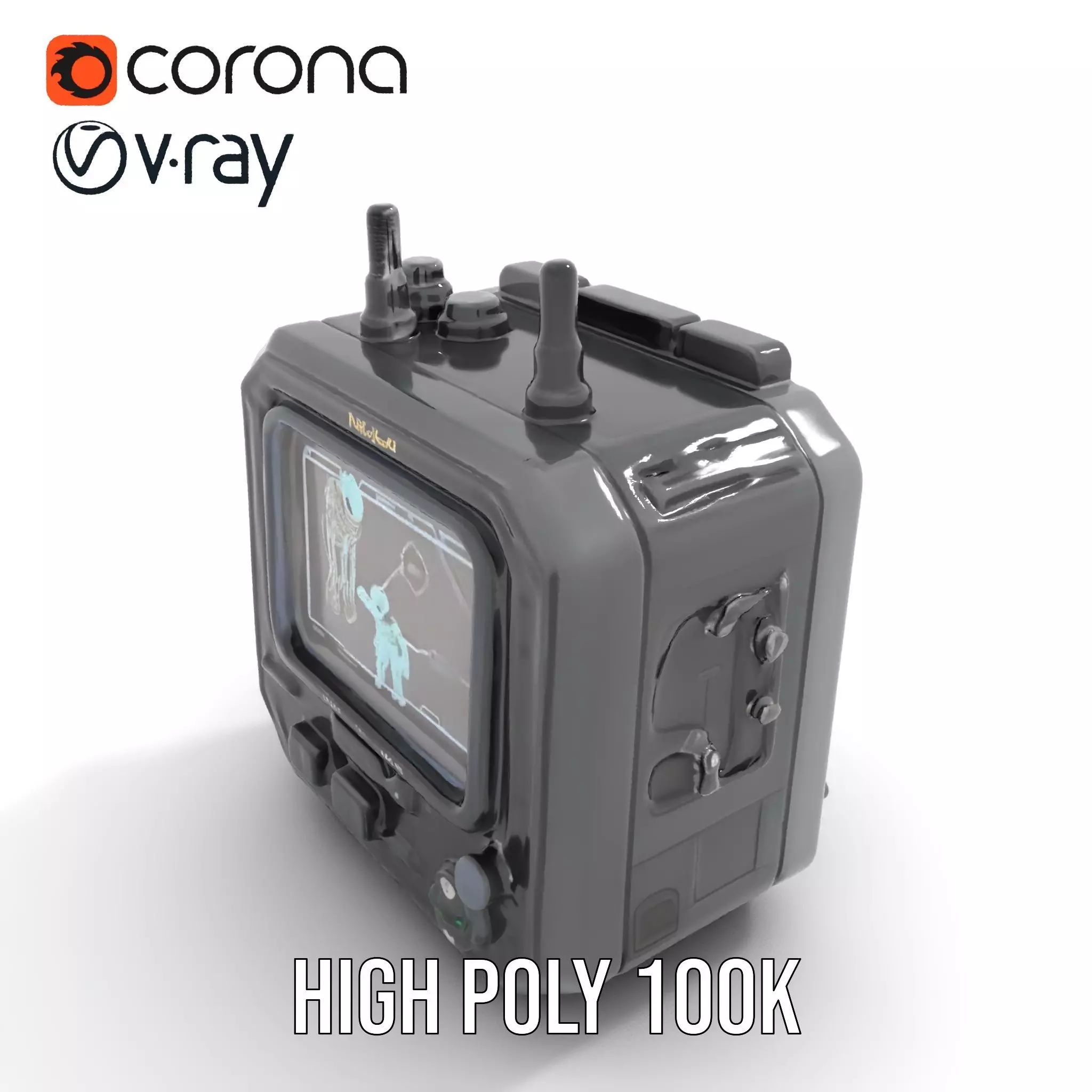 Retro Military Tactical Device Model Pack Low-poly 3D model_16