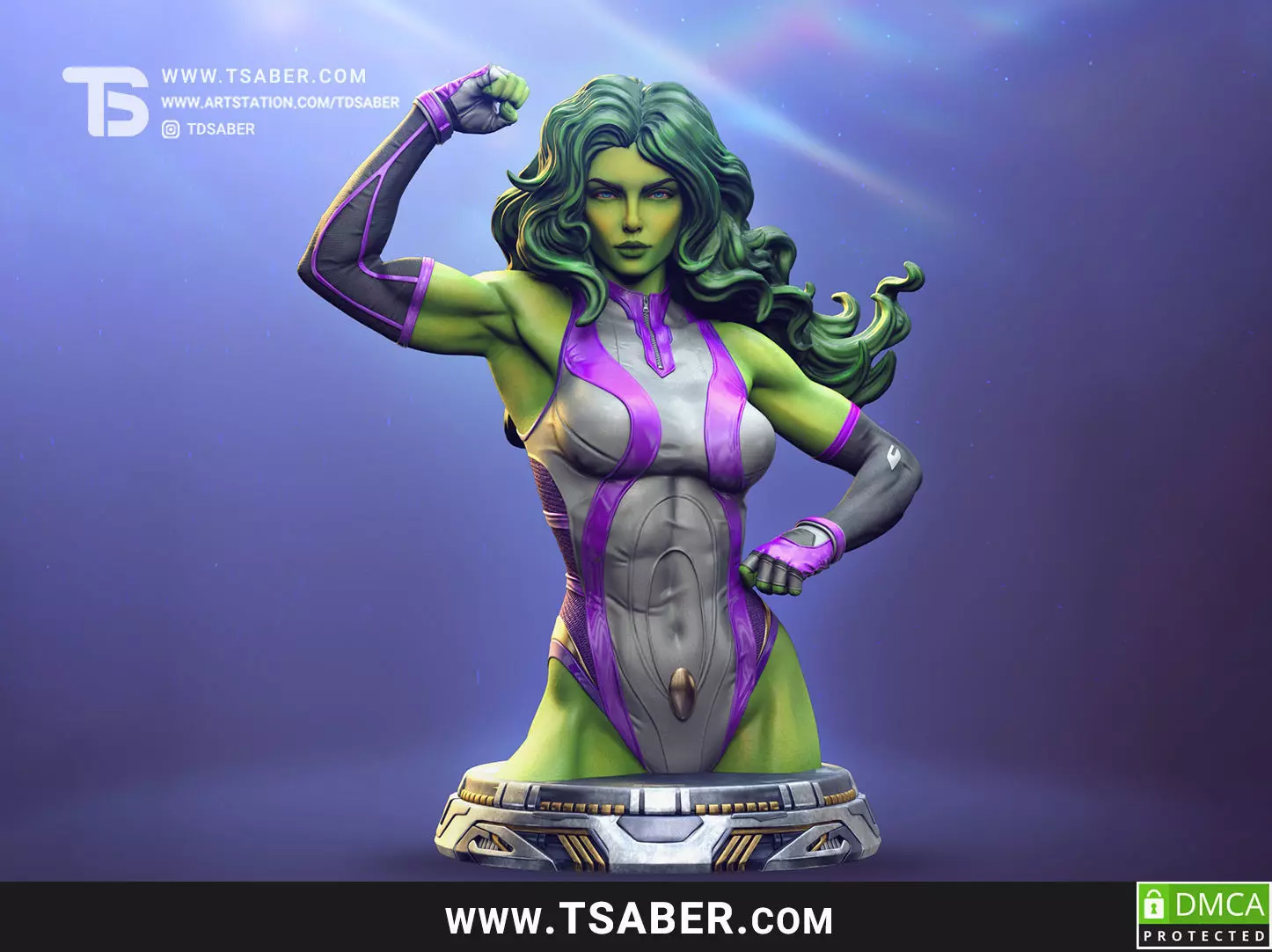 She-Hulk bust 3D print model_0