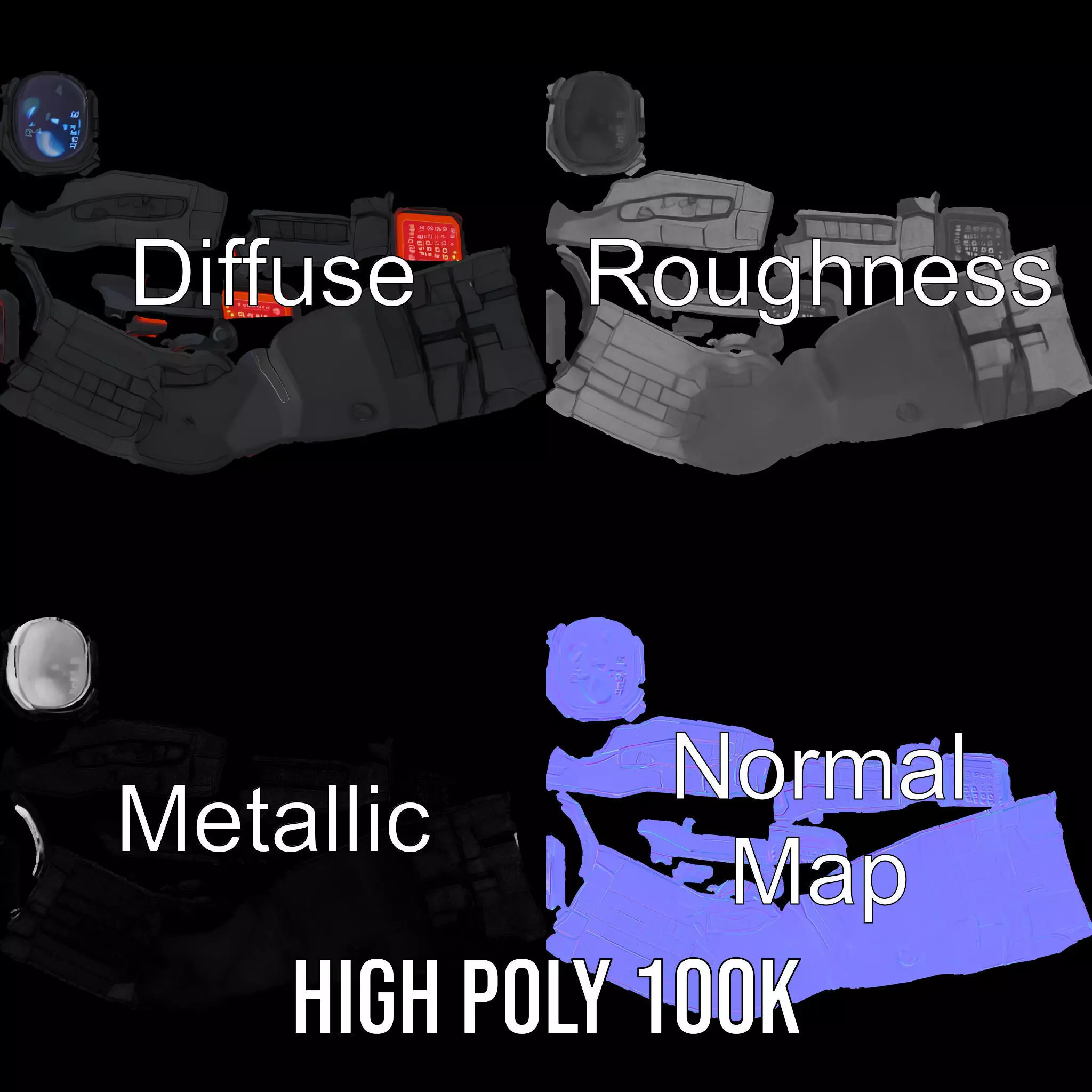 Compact Laser Rangefinder Model Pack with Digital Display Low-poly 3D model_4