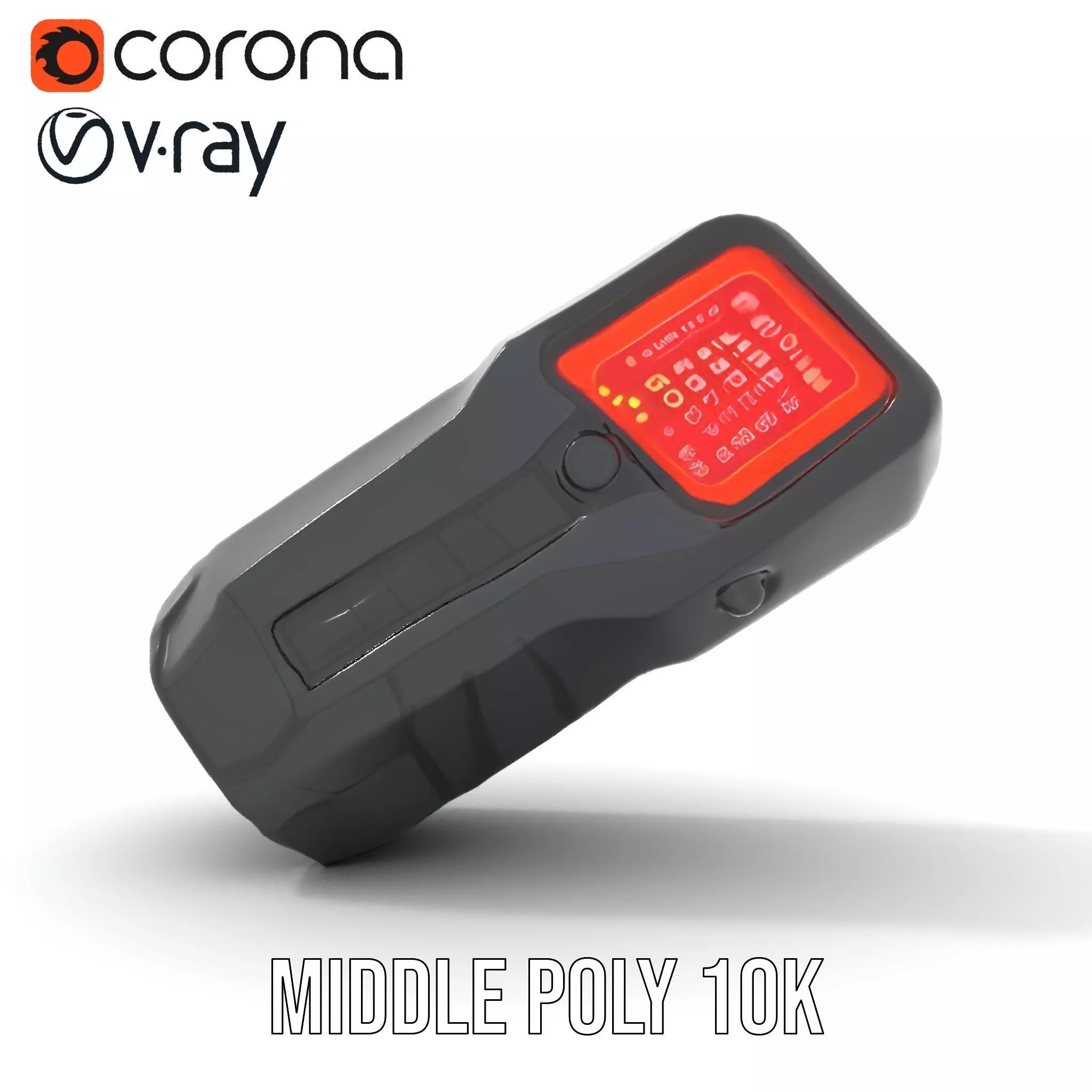 Compact Laser Rangefinder Model Pack with Digital Display Low-poly 3D model_17