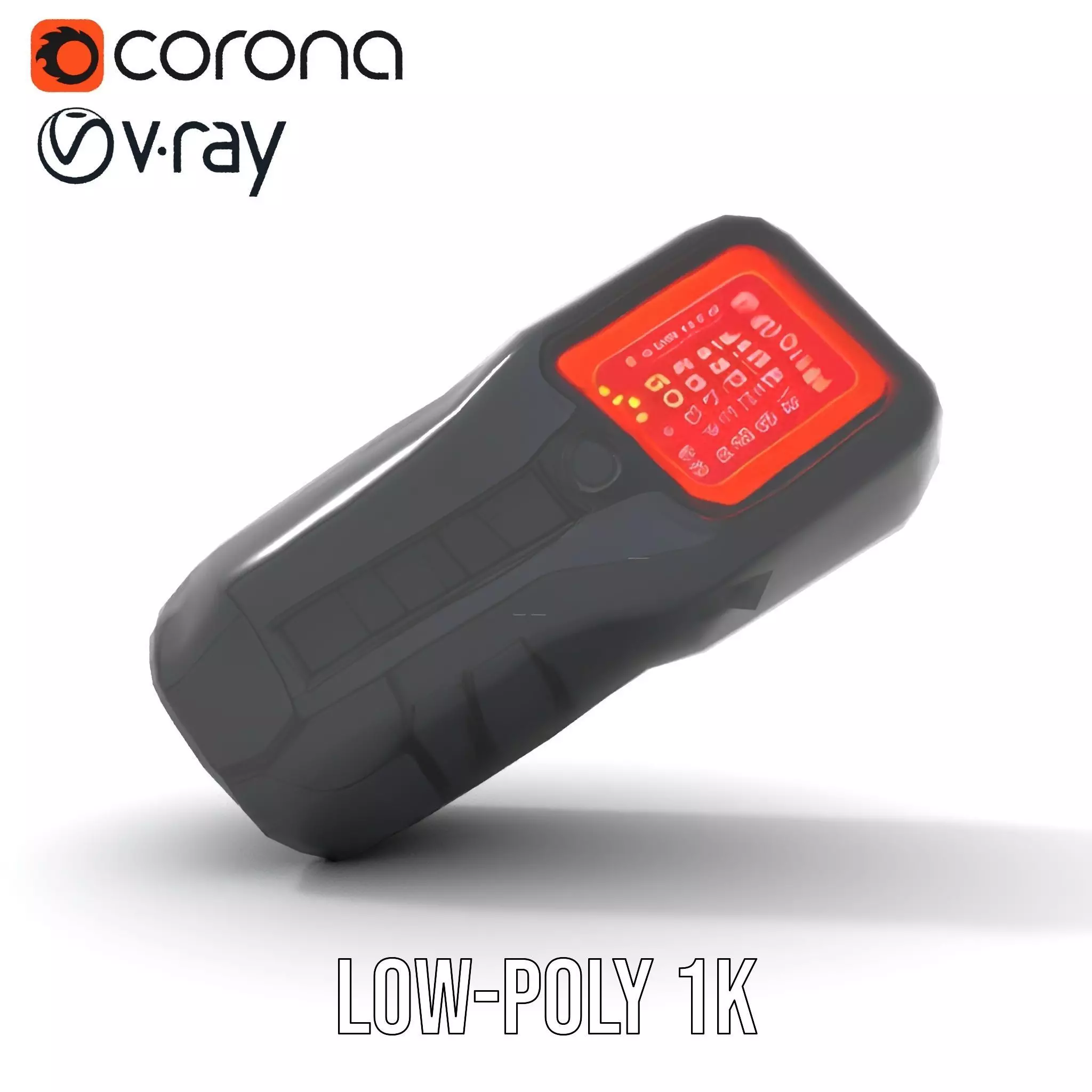 Compact Laser Rangefinder Model Pack with Digital Display Low-poly 3D model_15