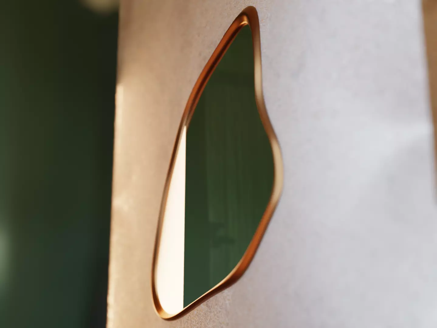 Organic Bronze Zen Mirror 3D model_3