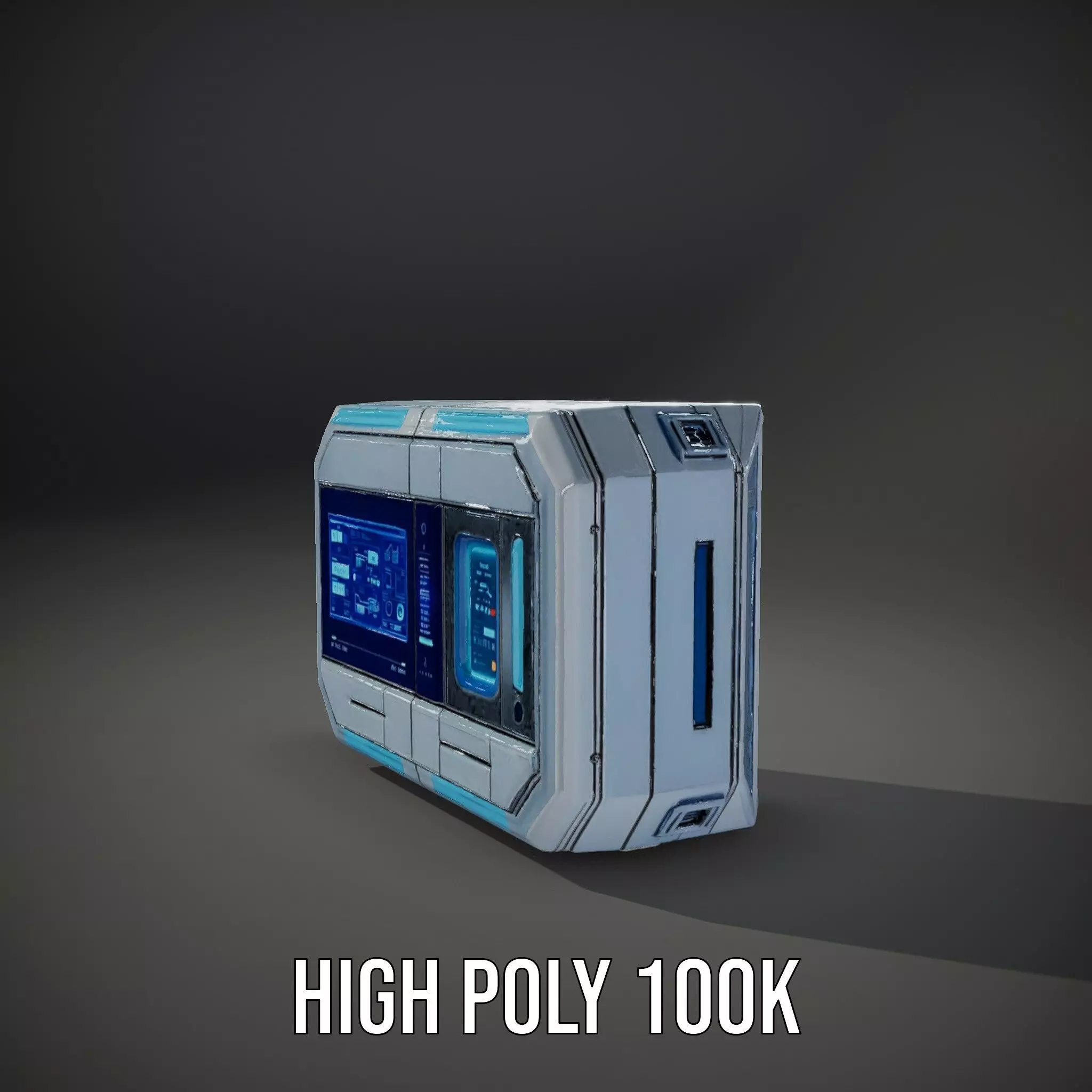 Futuristic Control Panel Model Pack with Interactive UI Display Low-poly 3D model_12