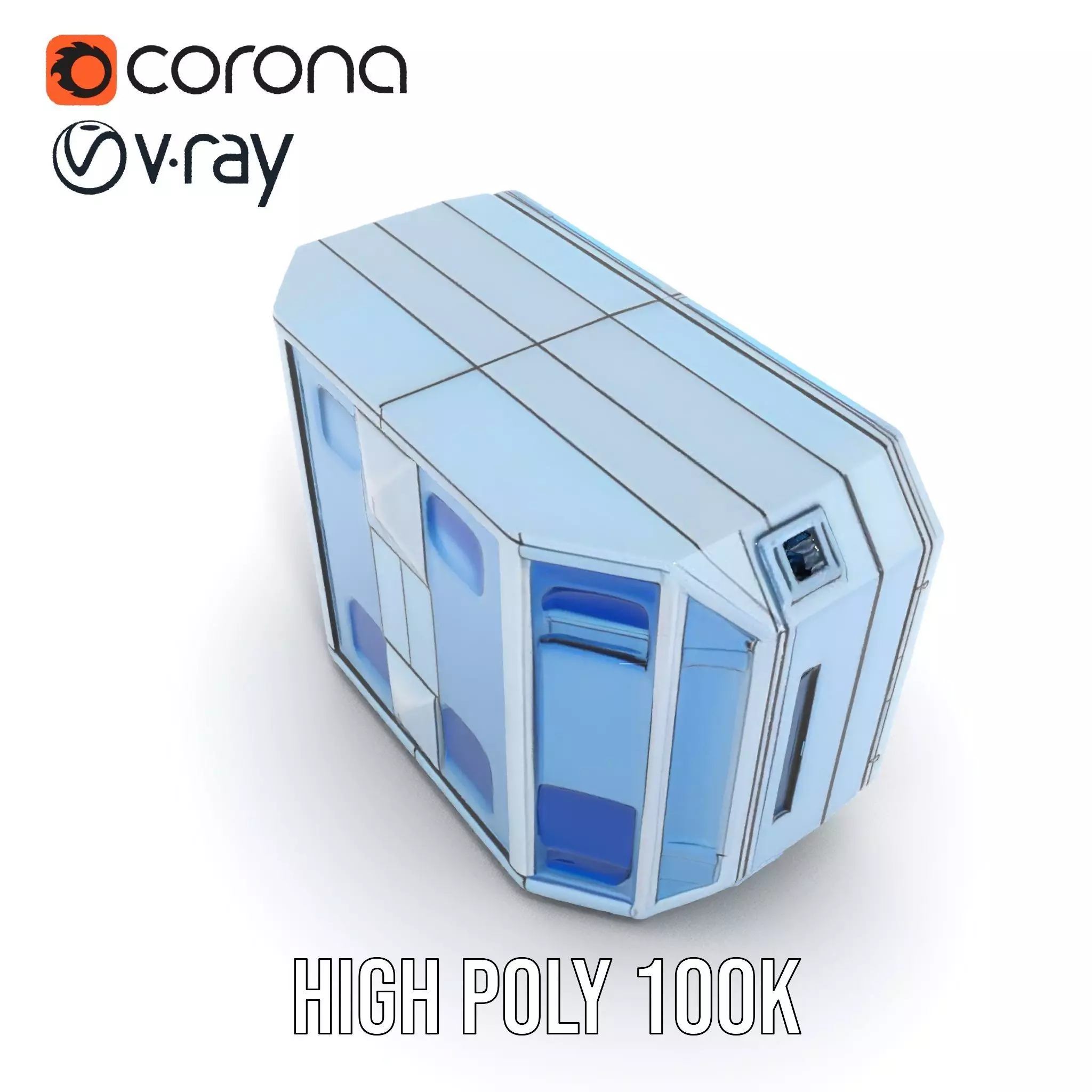 Futuristic Control Panel Model Pack with Interactive UI Display Low-poly 3D model_26