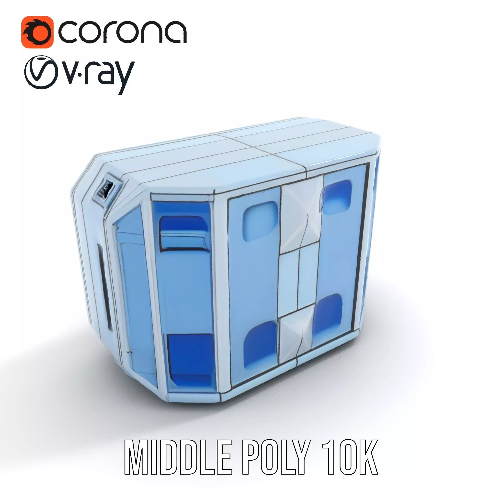 Futuristic Control Panel Model Pack with Interactive UI Display Low-poly 3D model_5