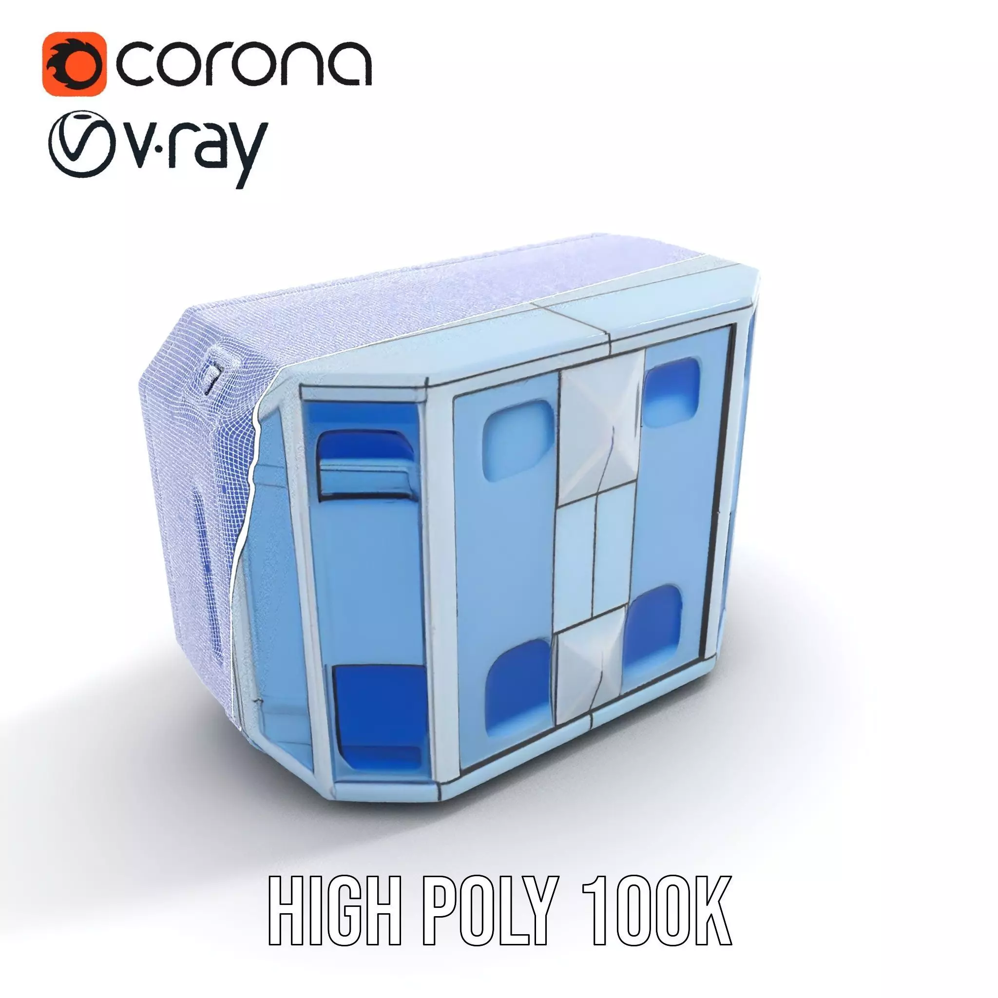 Futuristic Control Panel Model Pack with Interactive UI Display Low-poly 3D model_32