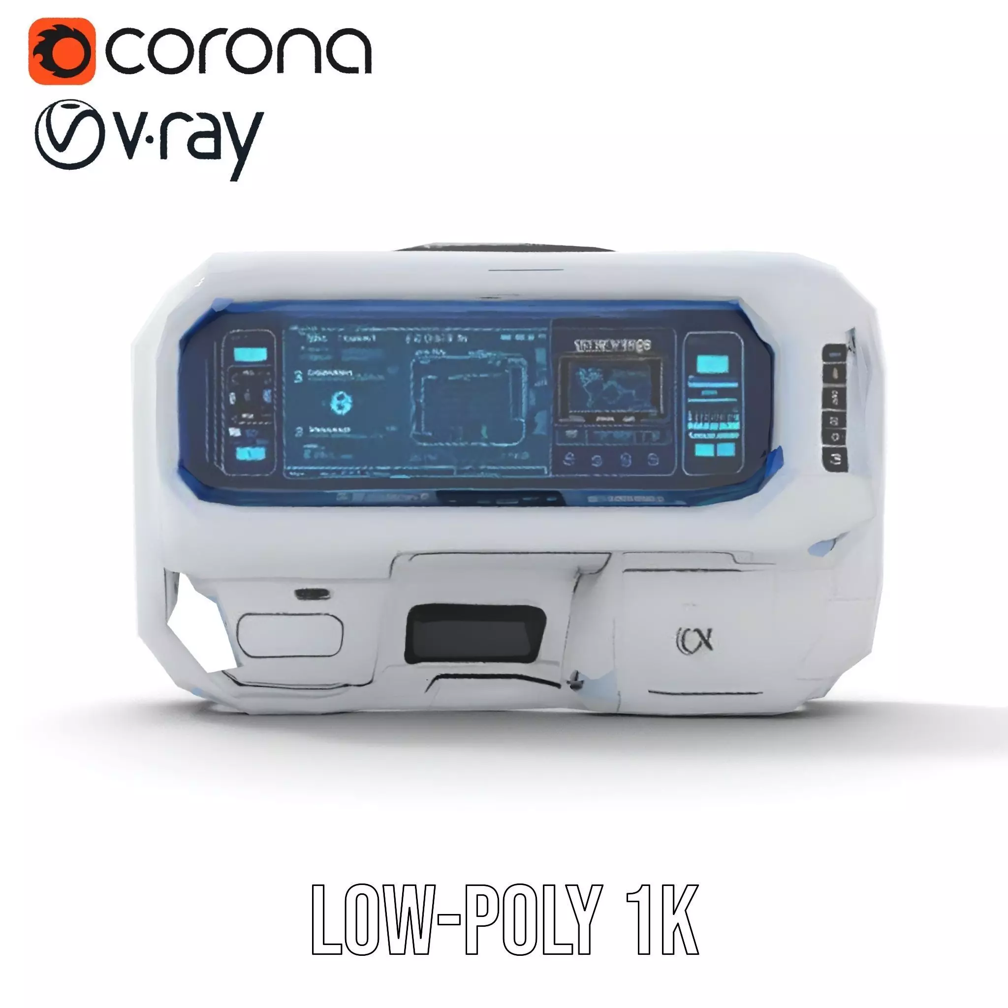 Futuristic Control Panel Model Pack Low-poly 3D model_21