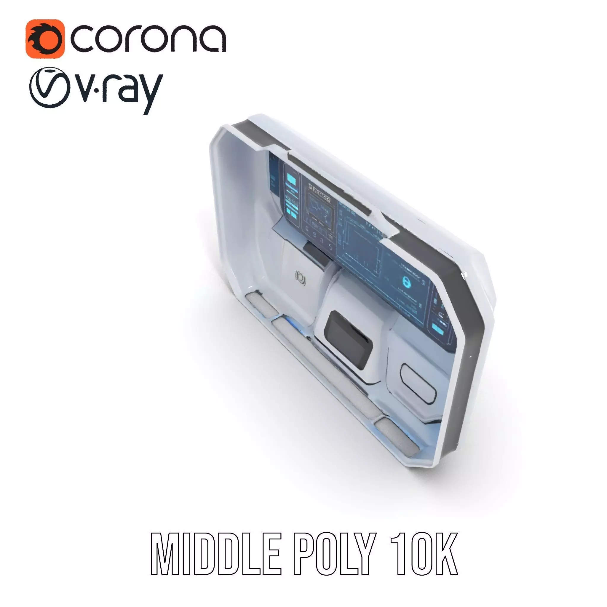 Futuristic Control Panel Model Pack Low-poly 3D model_14