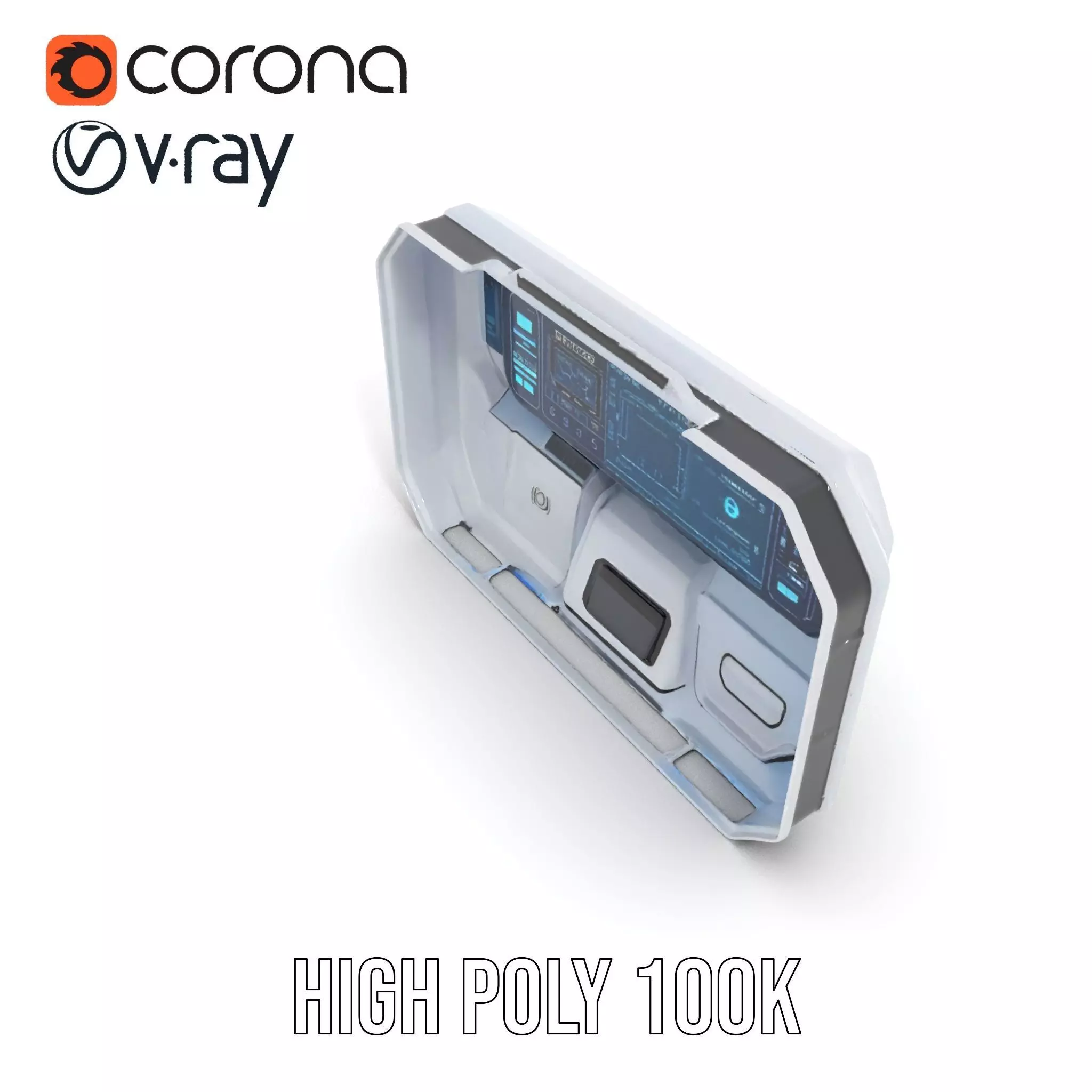 Futuristic Control Panel Model Pack Low-poly 3D model_33