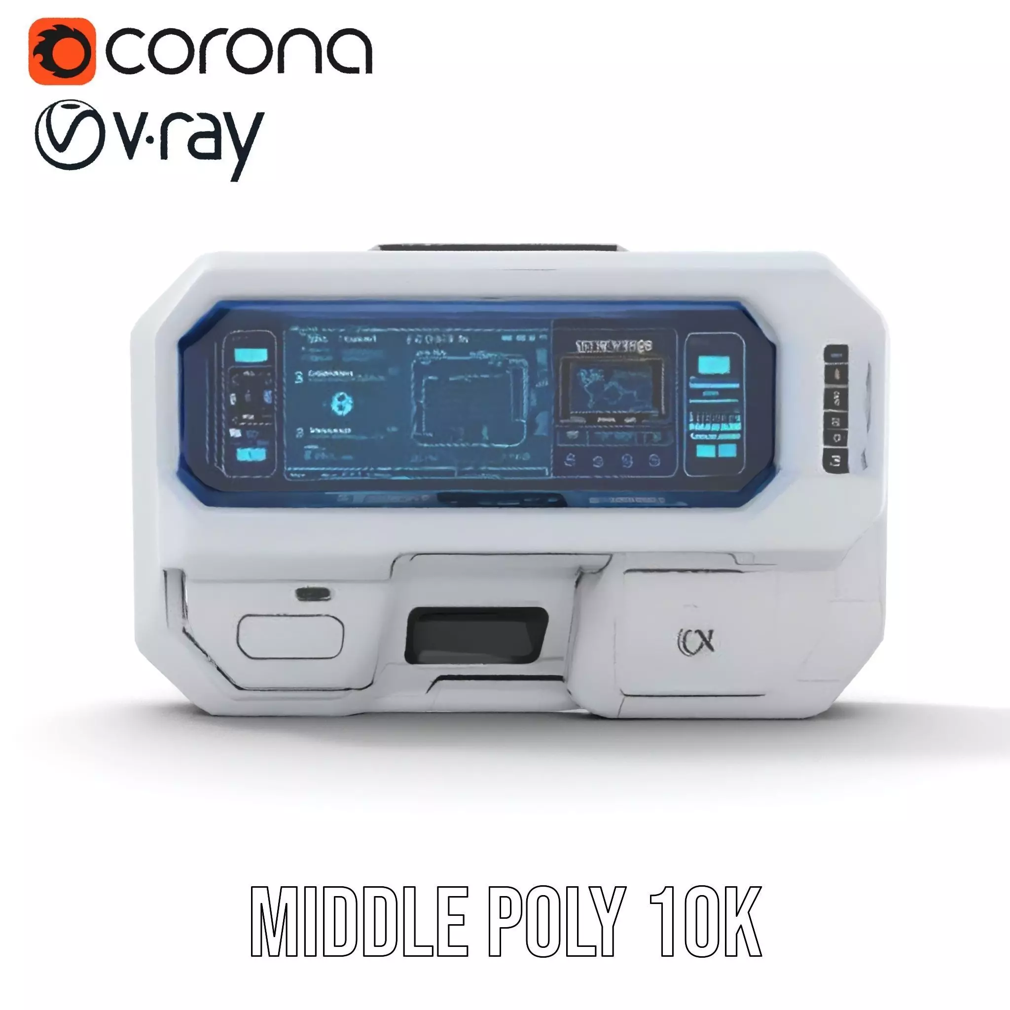 Futuristic Control Panel Model Pack Low-poly 3D model_8