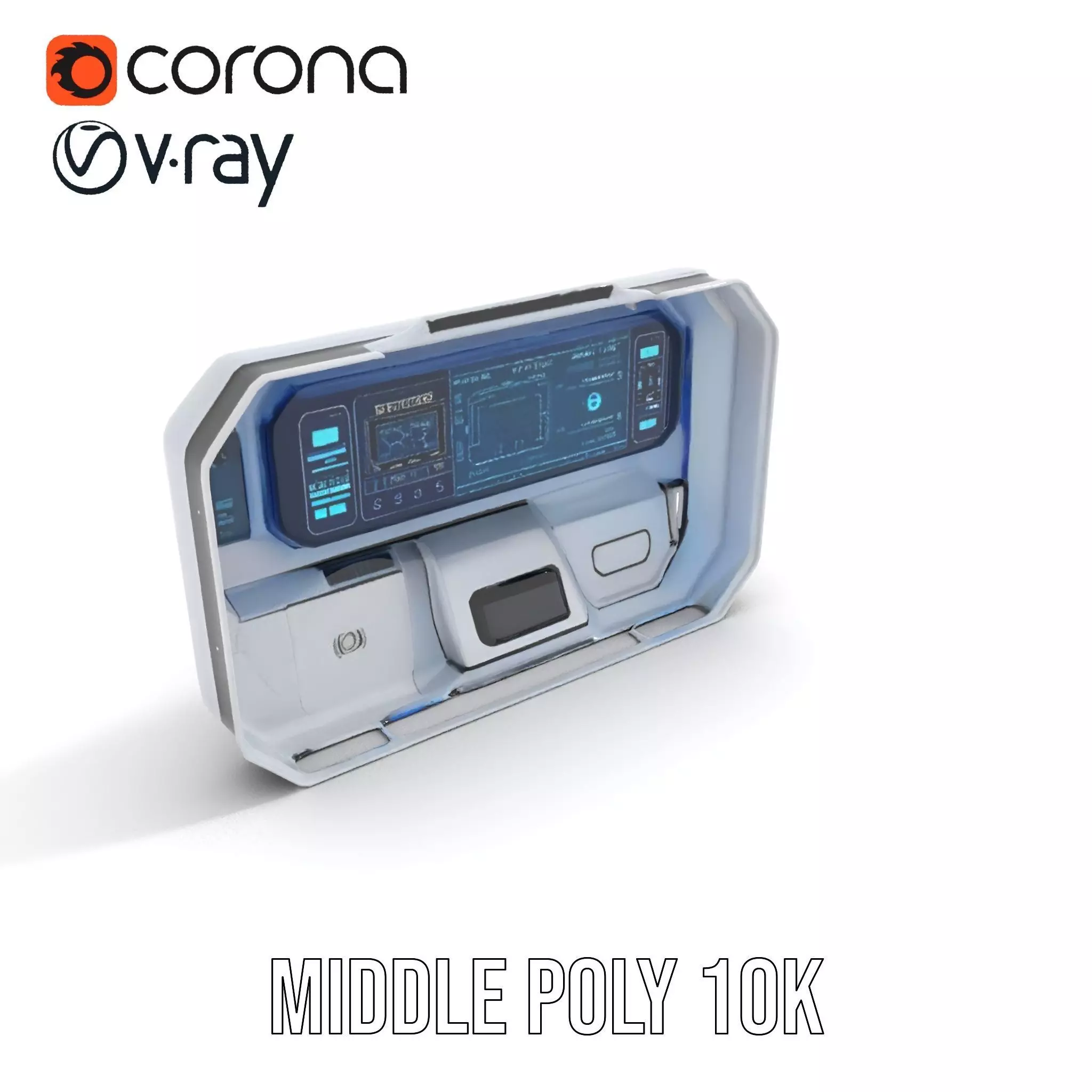 Futuristic Control Panel Model Pack Low-poly 3D model_20