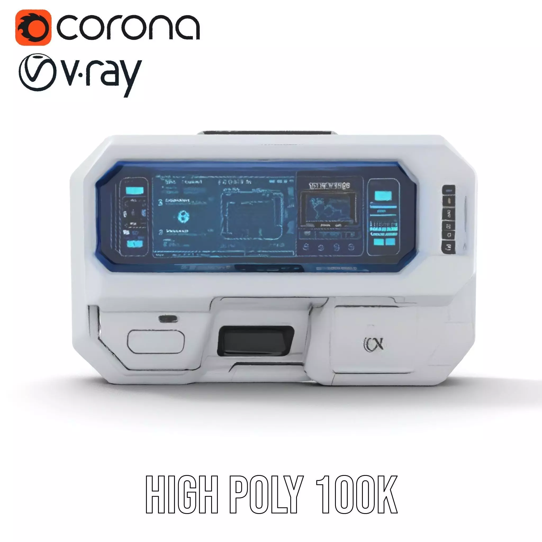 Futuristic Control Panel Model Pack Low-poly 3D model_25