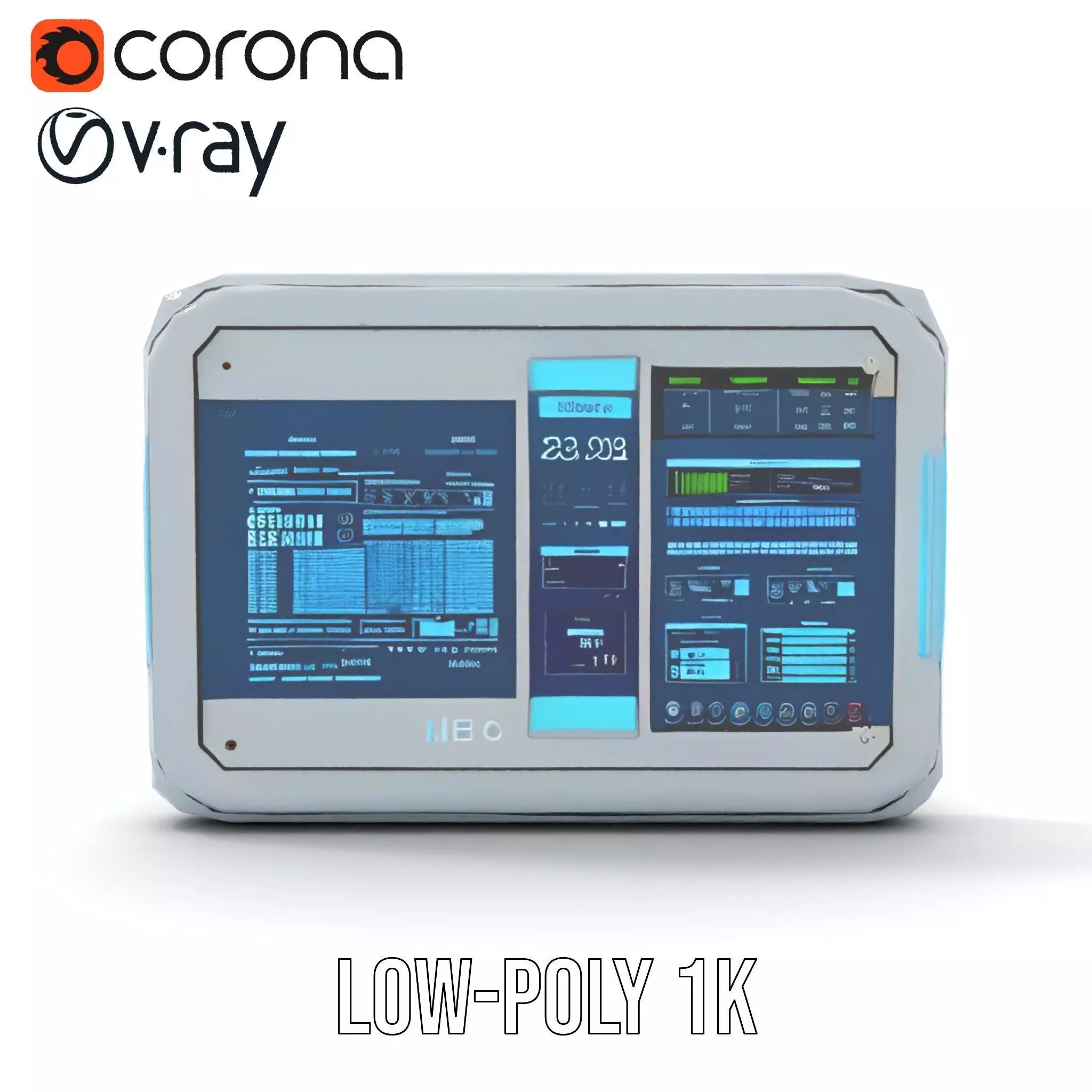 Futuristic Control Panel Holographic Display Model Pack Low-poly 3D model_19