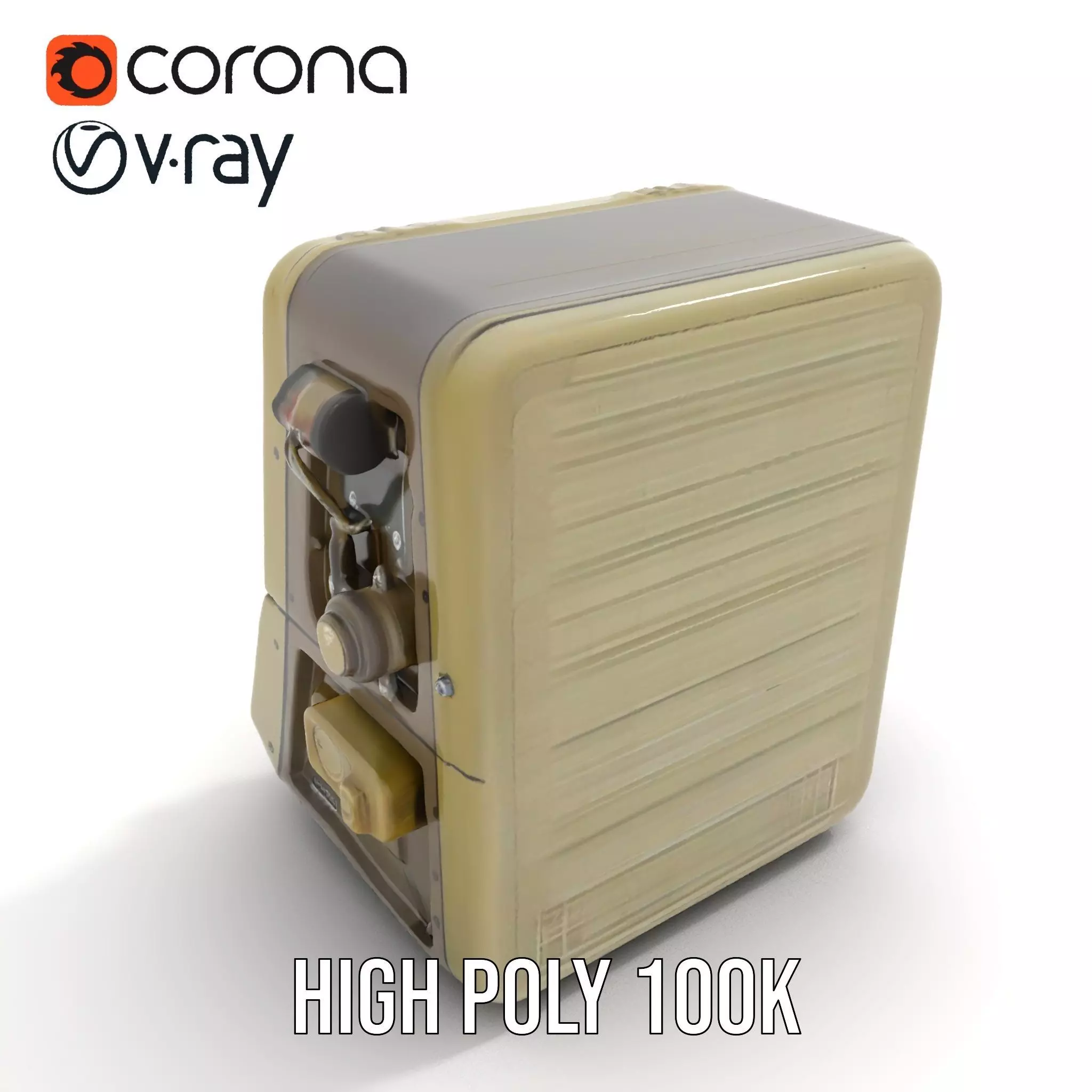 Retro Military Console Model Pack for Vintage Themed Projects Low-poly 3D model_15