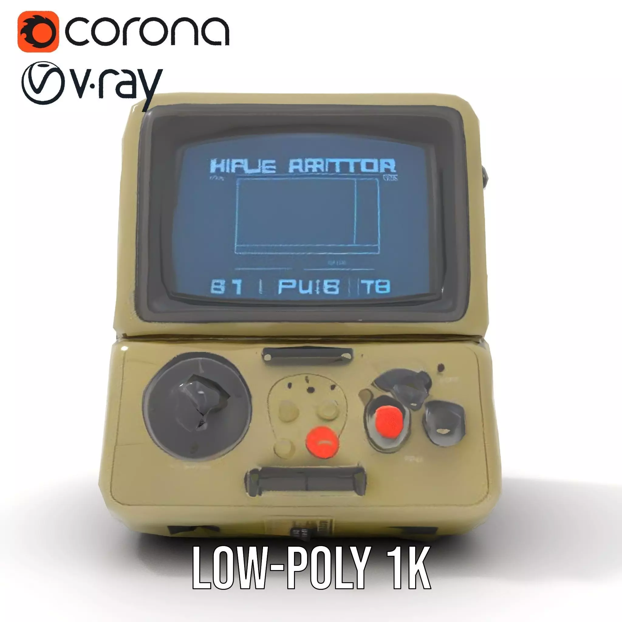 Retro Military Console Model Pack for Vintage Themed Projects Low-poly 3D model_14